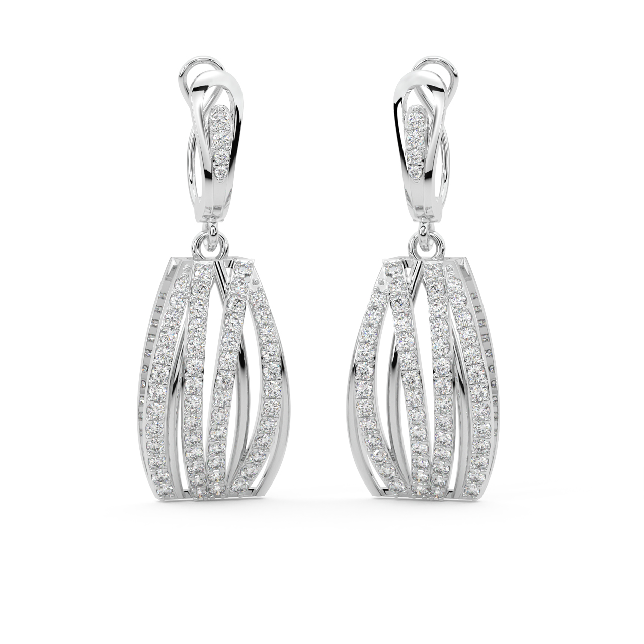 Frost On Gold Diamond Earrings