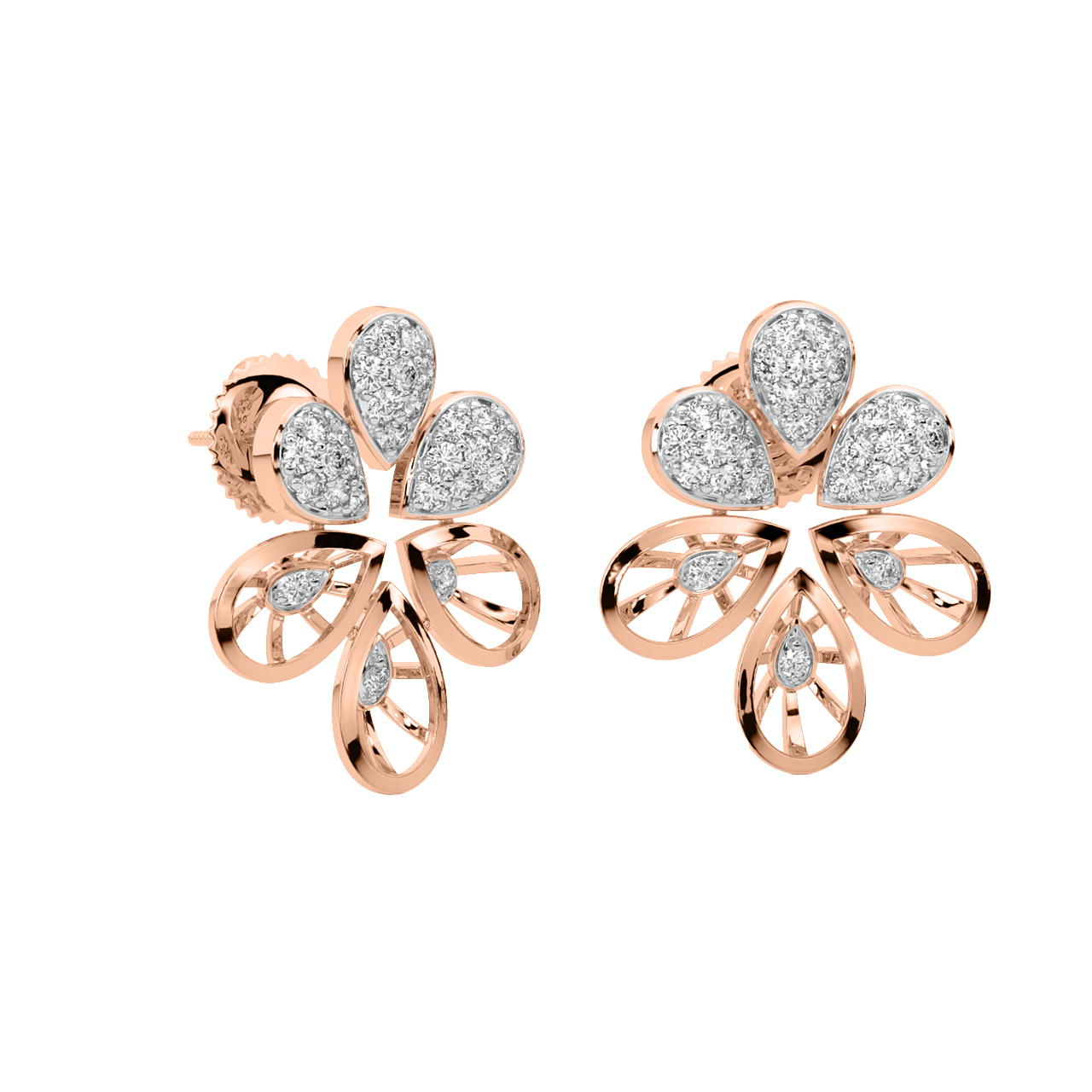 Connie Round Diamond Stud Earrings