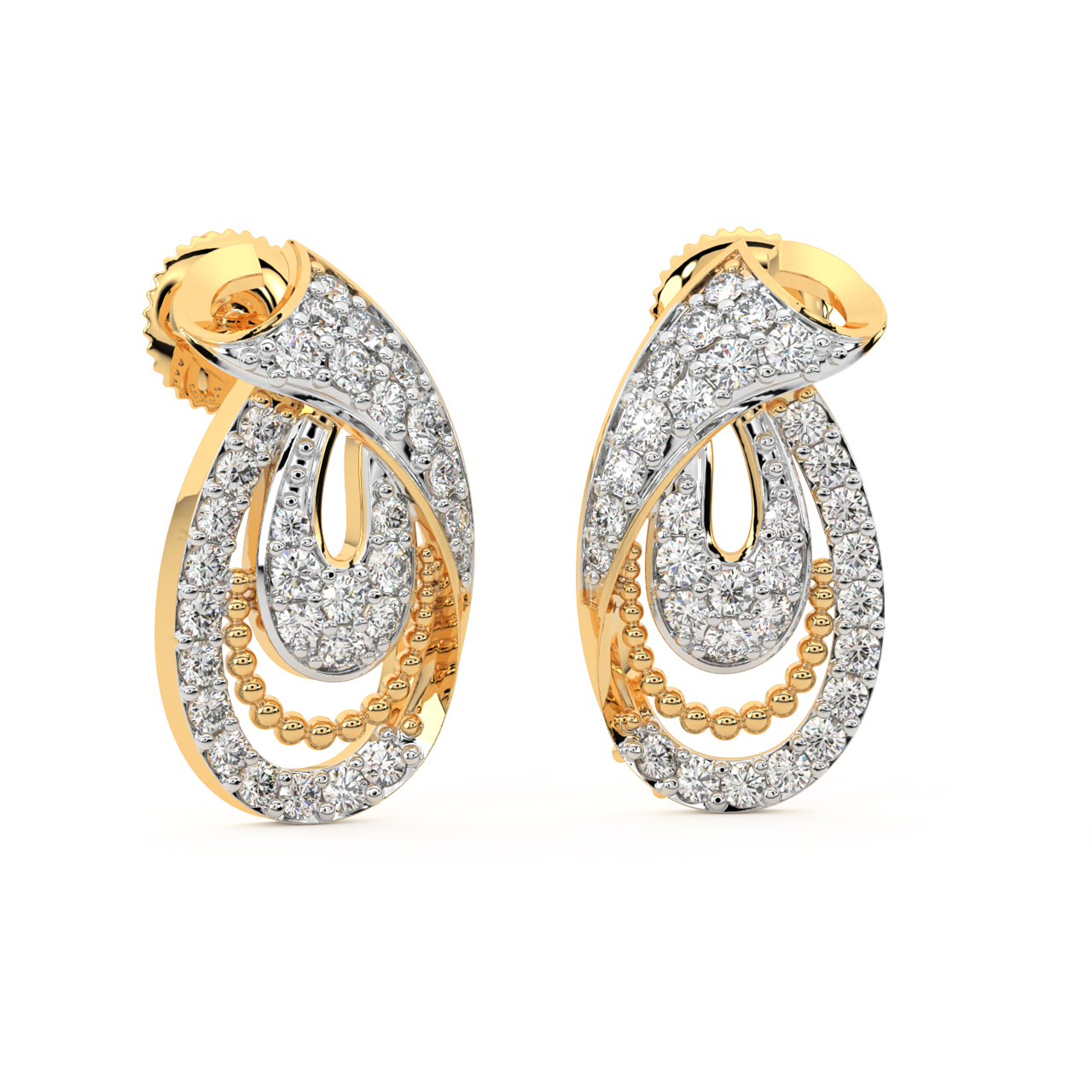 Stable Style Gold Diamond Earrings