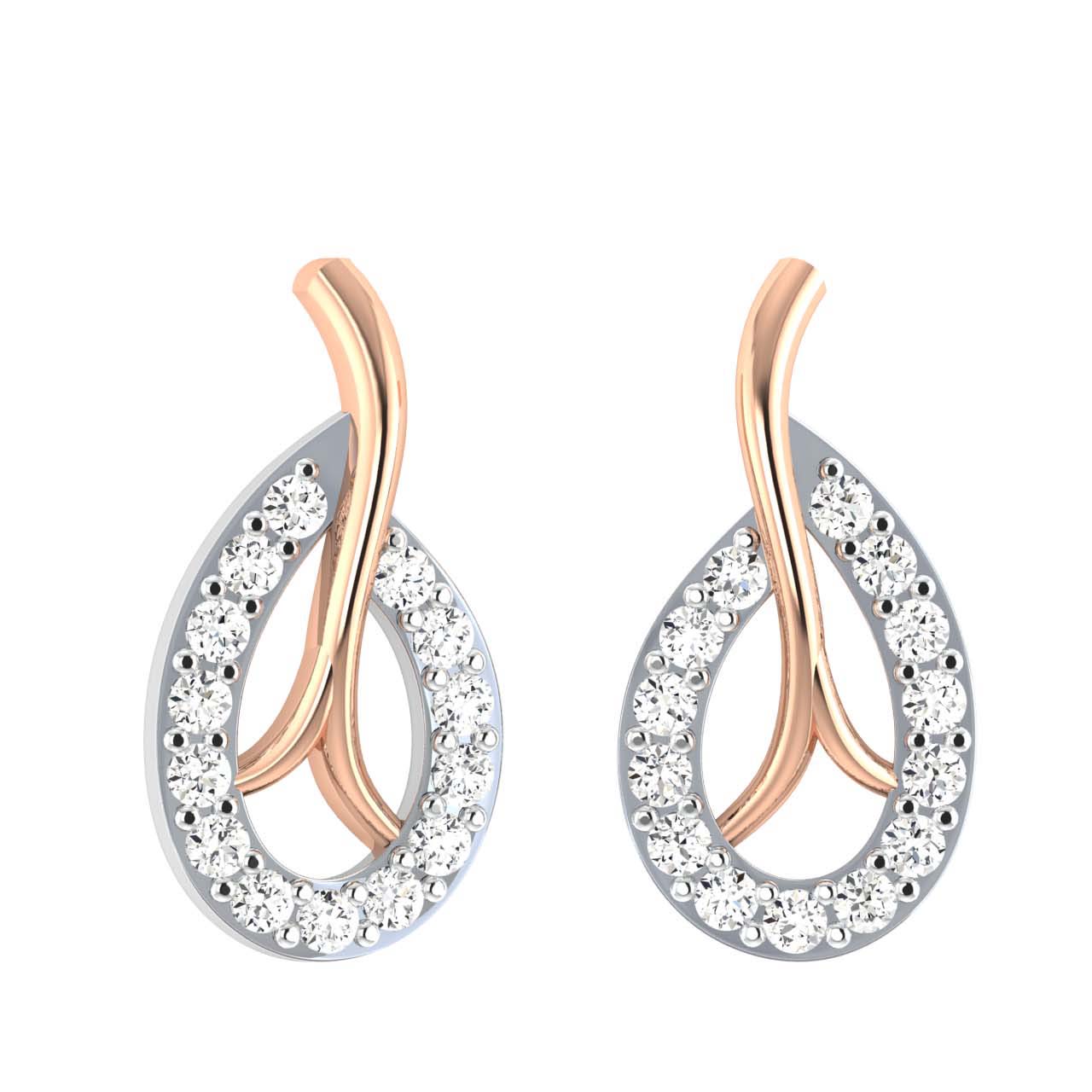 Mabel Round Diamond Stud Earrings