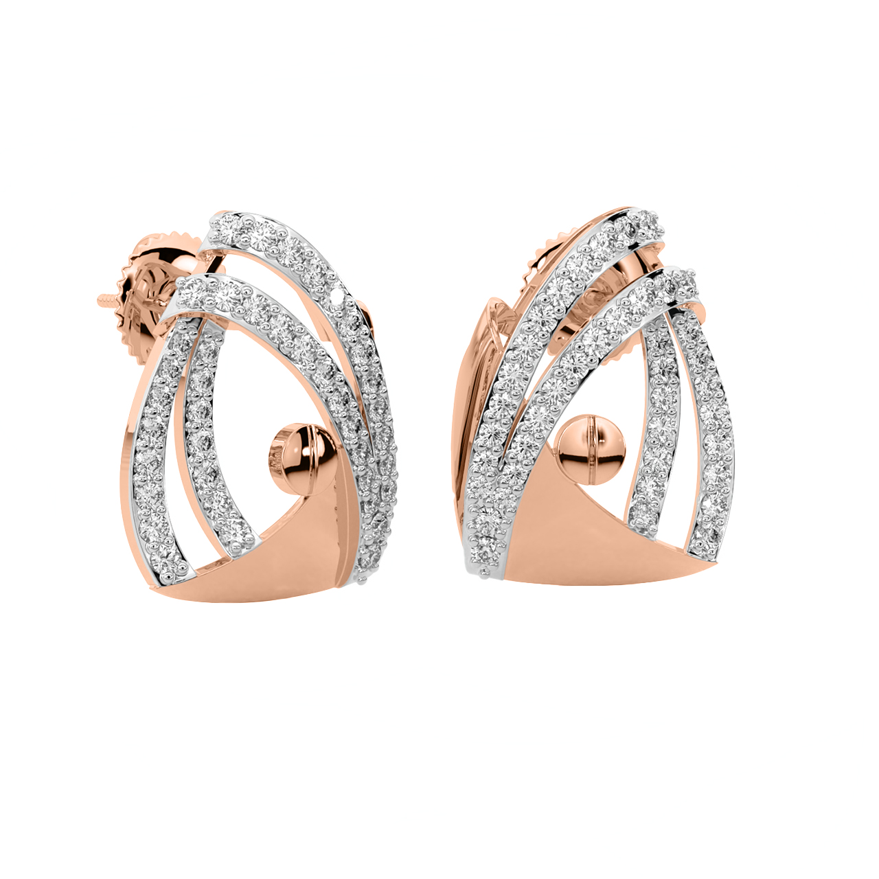 Guilie Round Diamond Stud Earrings
