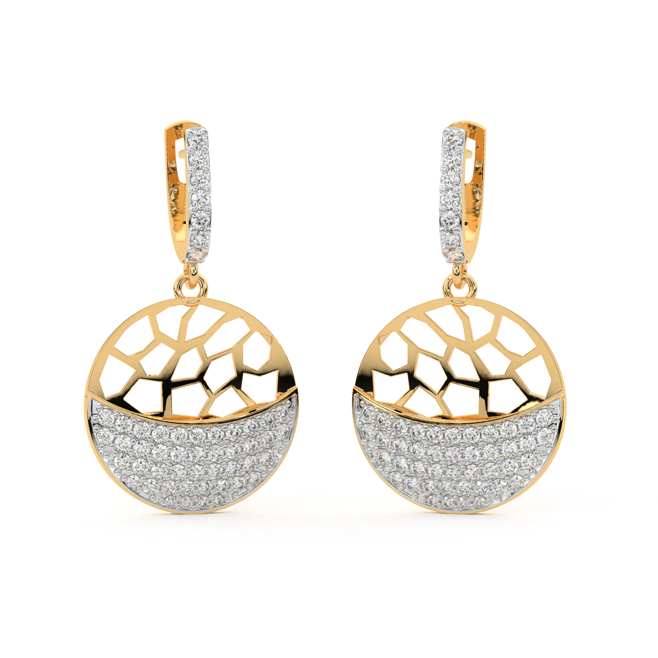 Sphere Design Diamond Earrings