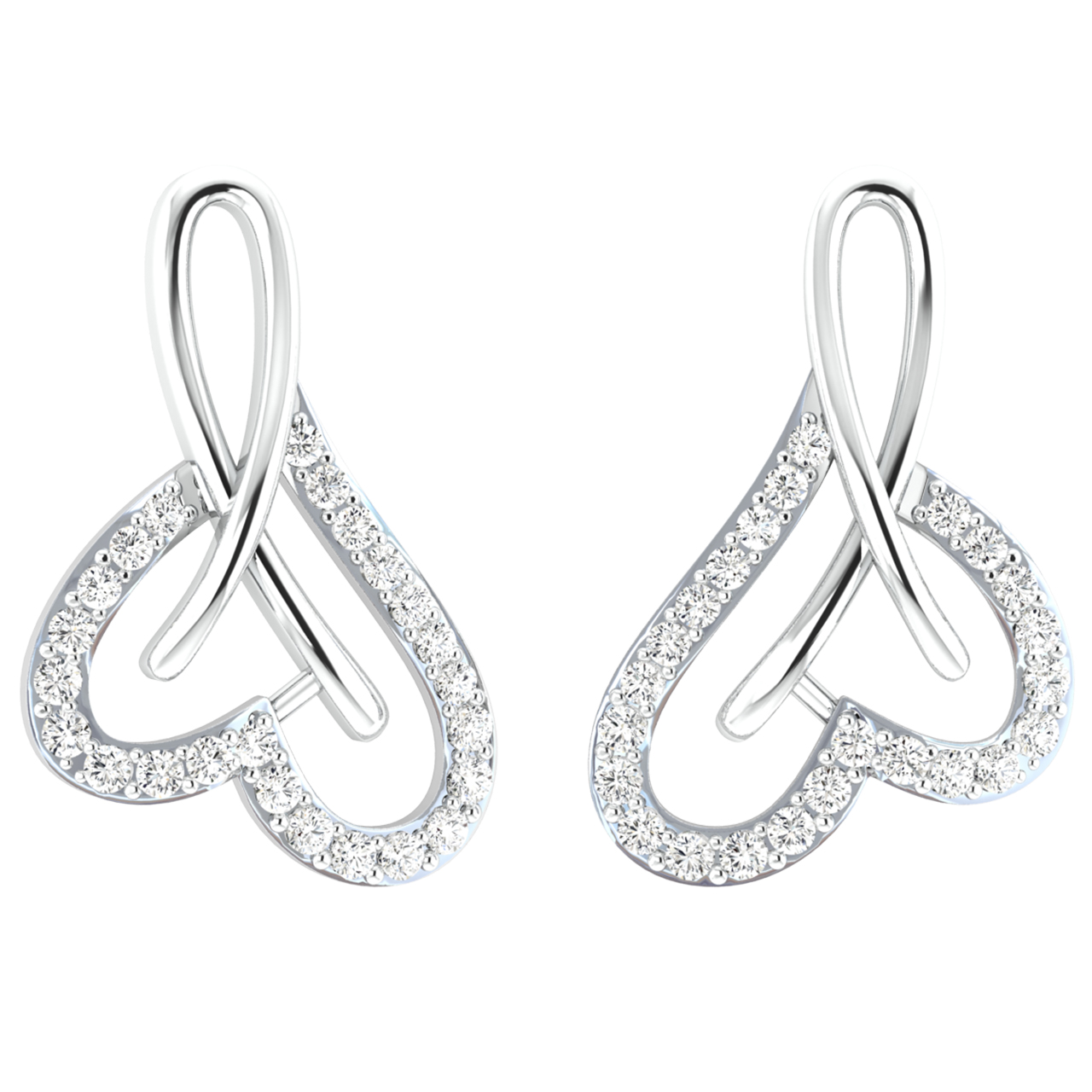 Klara Heart Diamond Stud Earrings For Her