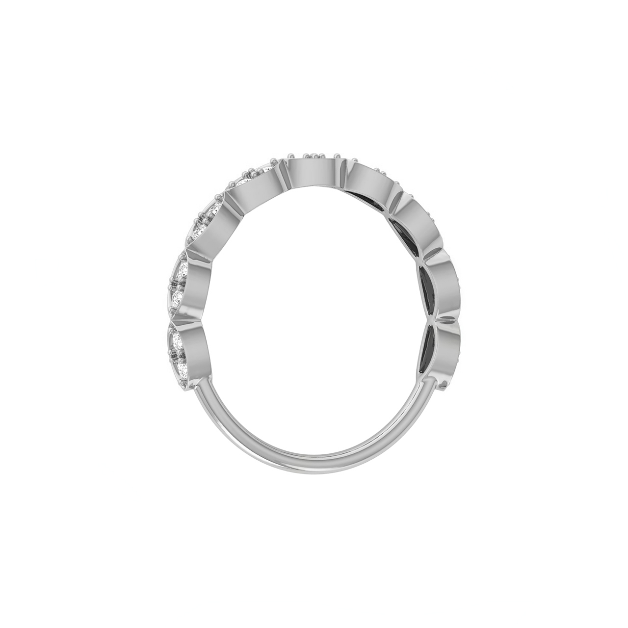 Linear Oval Design Diamond Ring