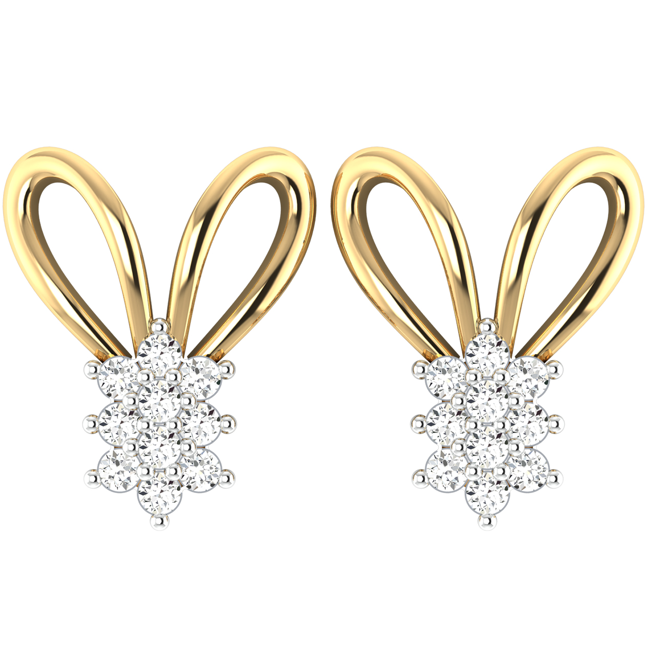 Esme Mickey Diamond Stud Earrings For Her