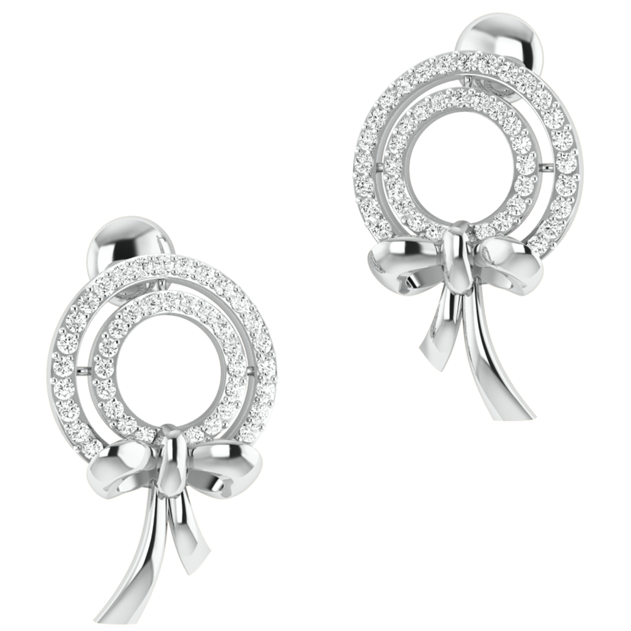 Marie Round Diamond Stud Earrings