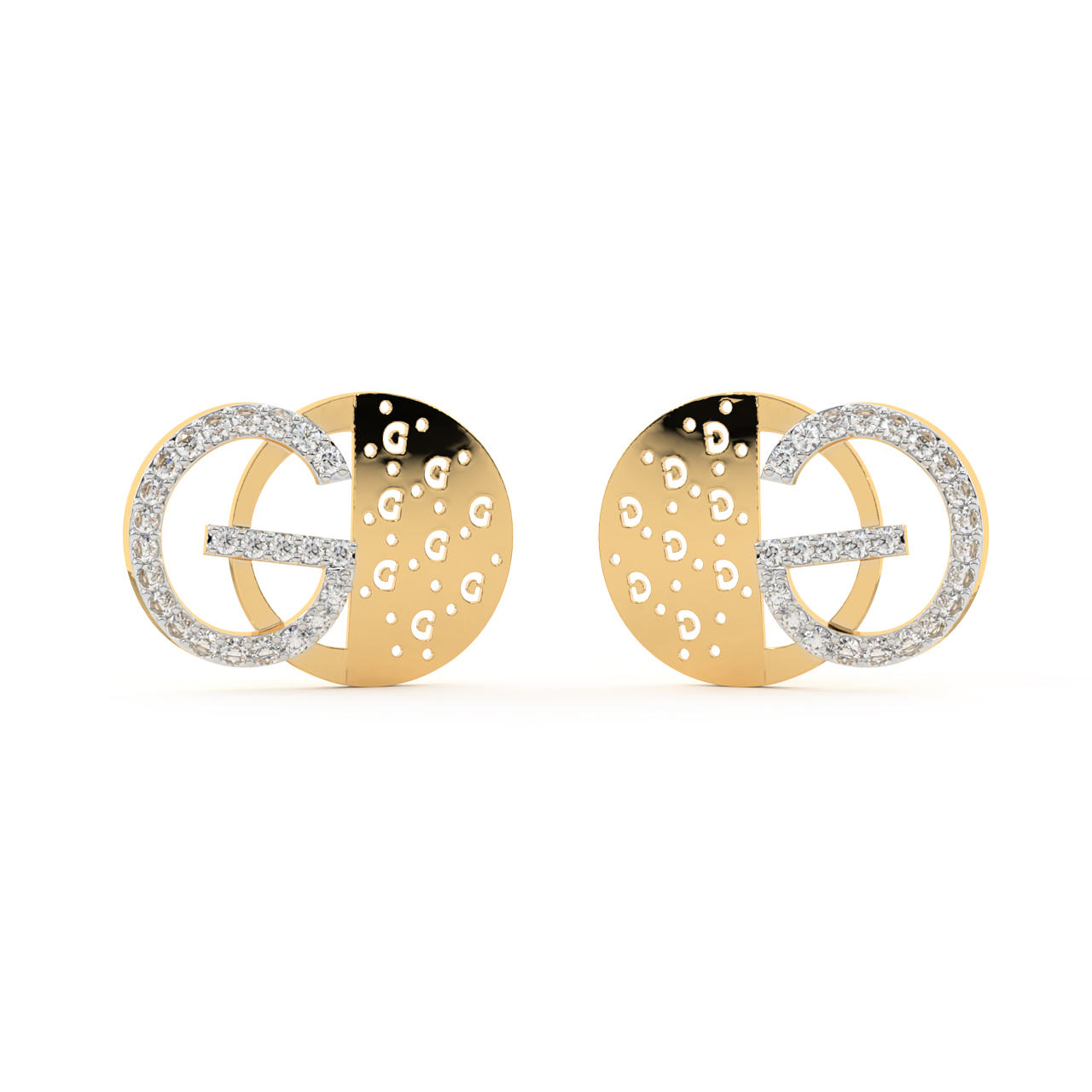 G Design Diamond Stud Earrings