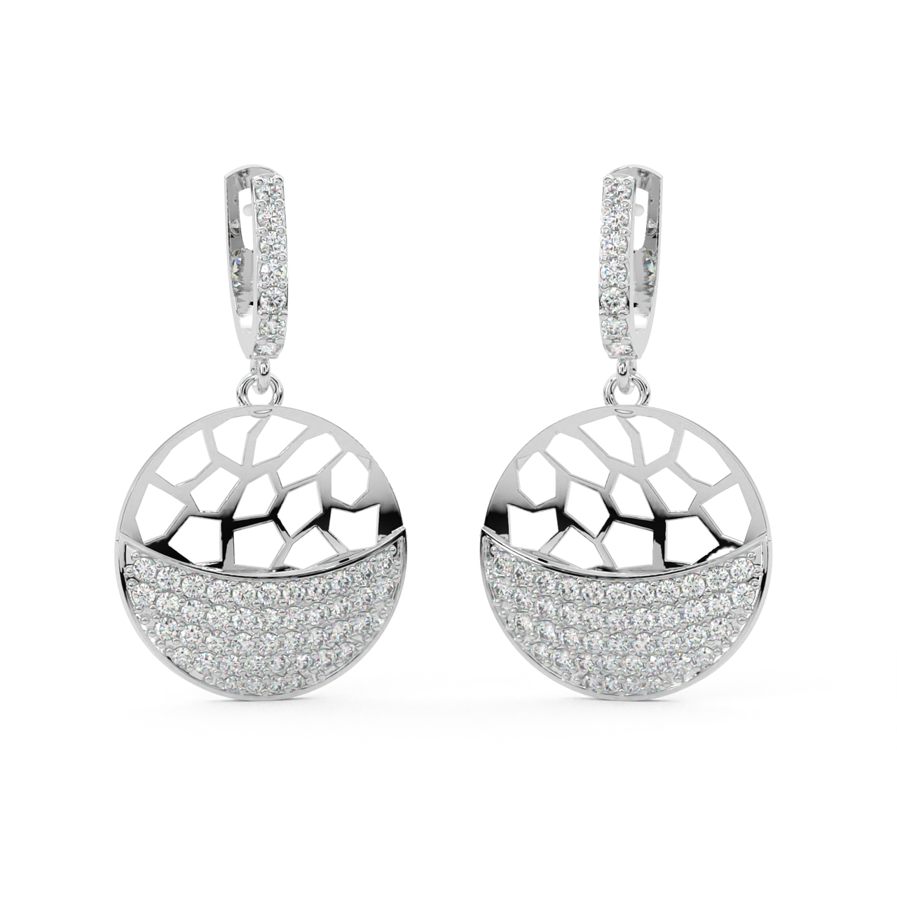 Sphere Design Diamond Earrings