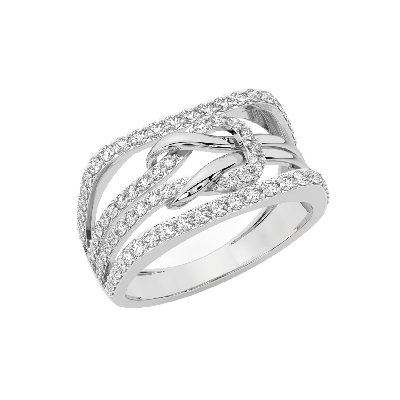 Stylish Knotted Diamond Ring For Men