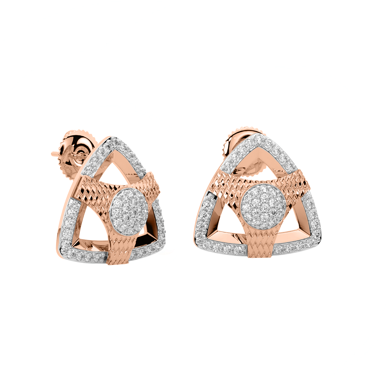 Panya Round Diamond Stud Earrings