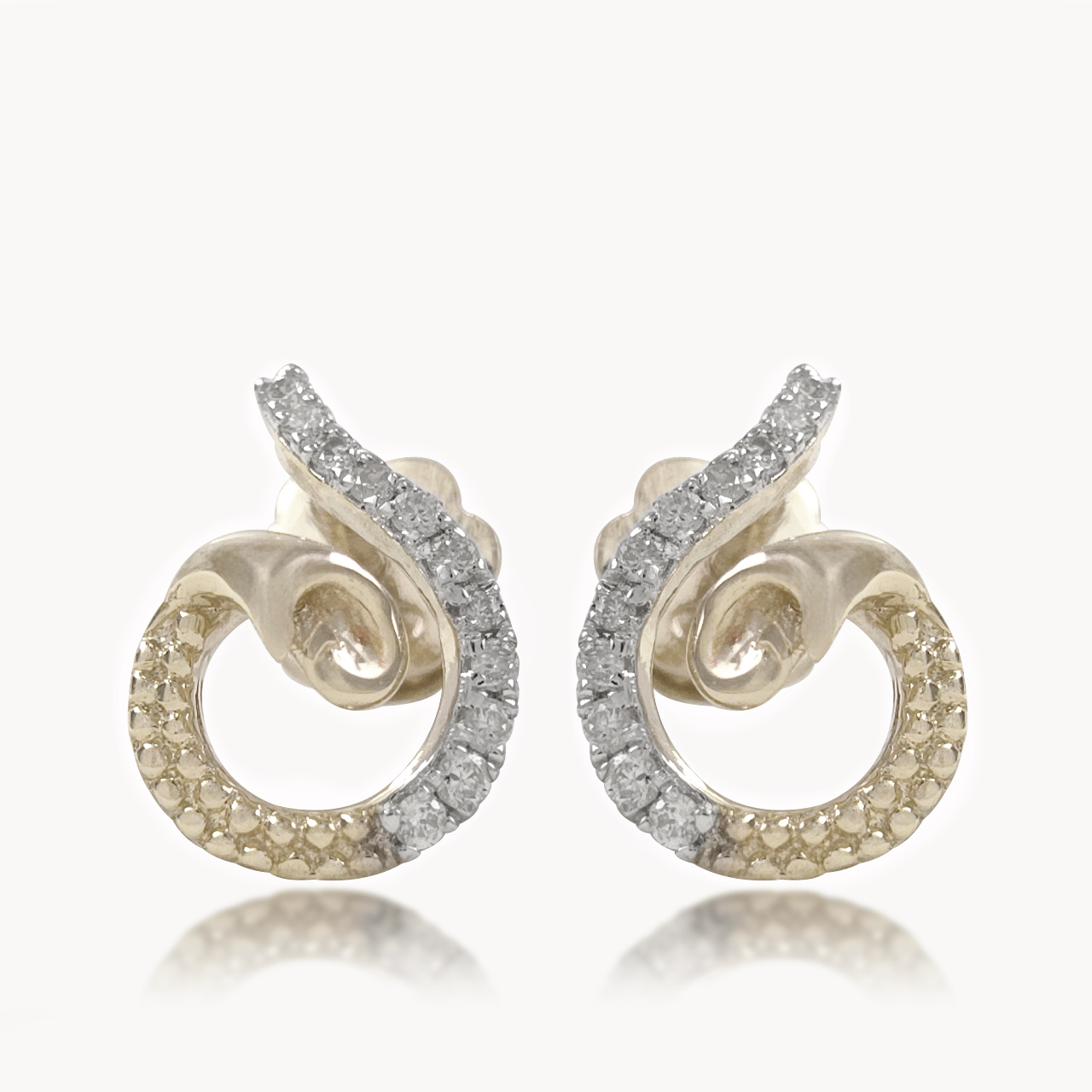 Pave Swirl Dimaond Studs