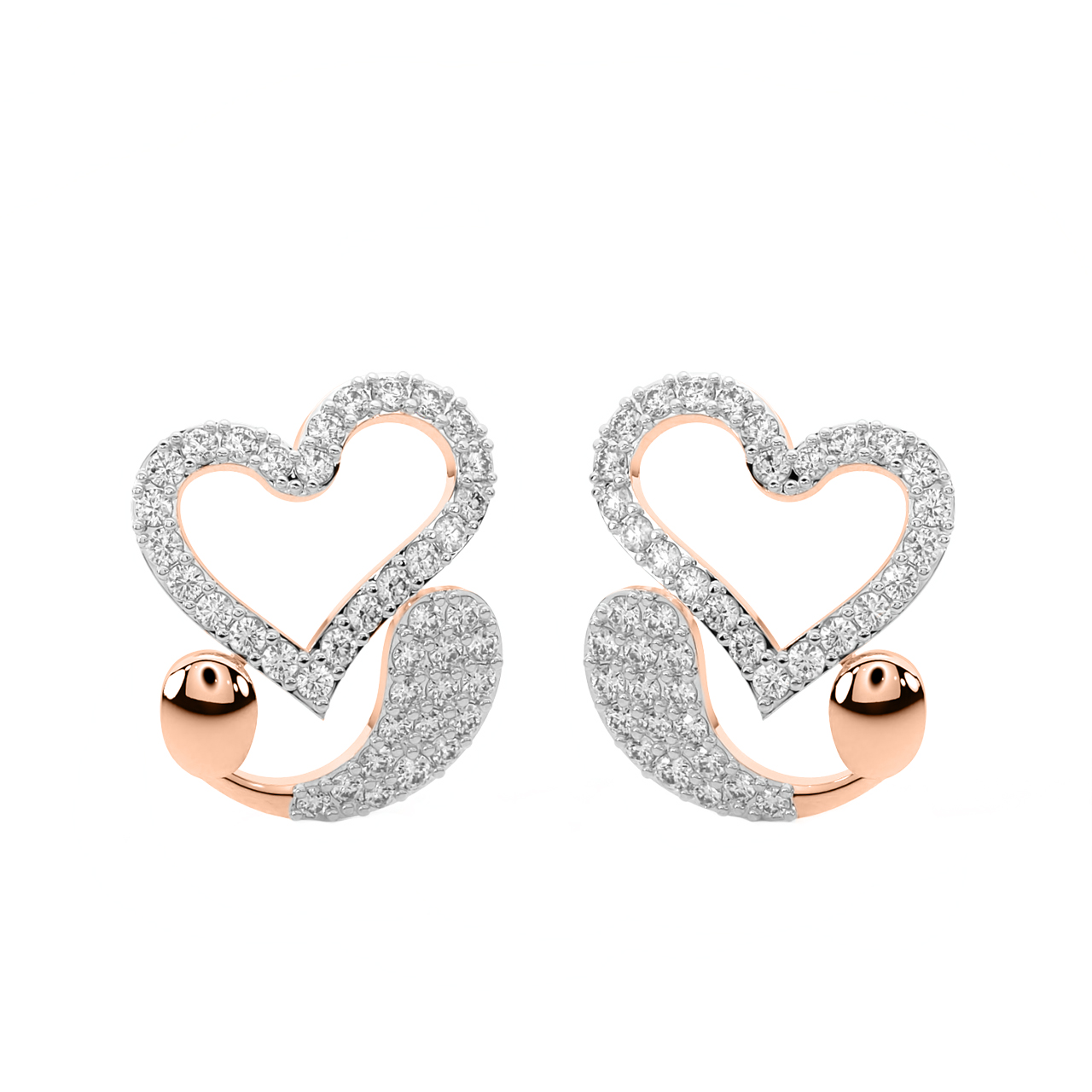 Ella Heart Shaped Stud Earrings