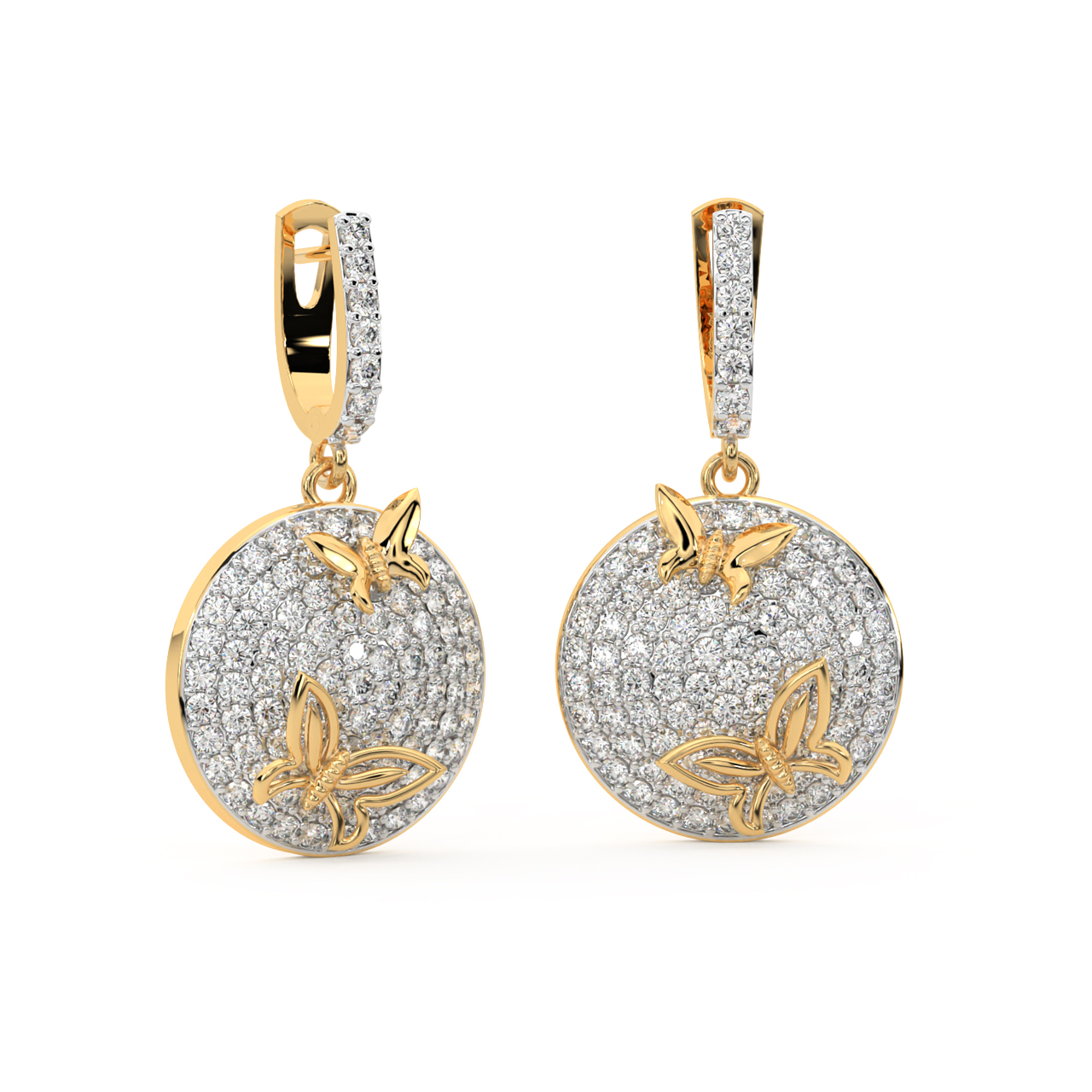 Wings Of Glitter Diamond Earrings