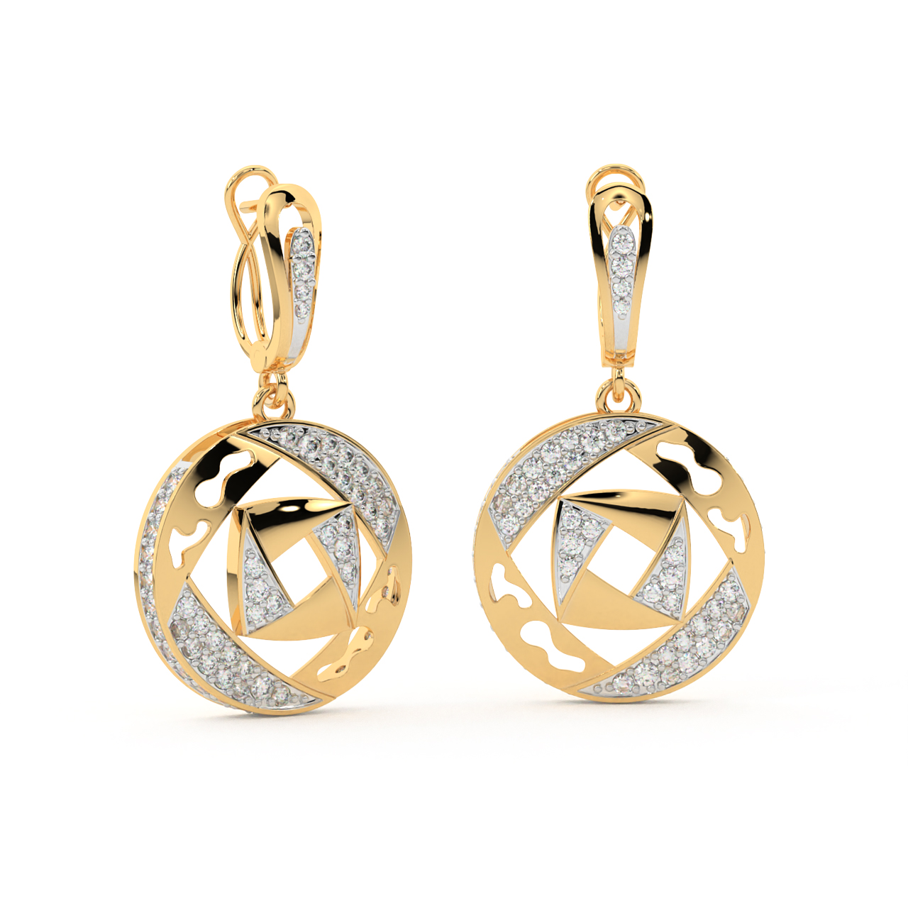 The Geometric Design Diamond Earrings