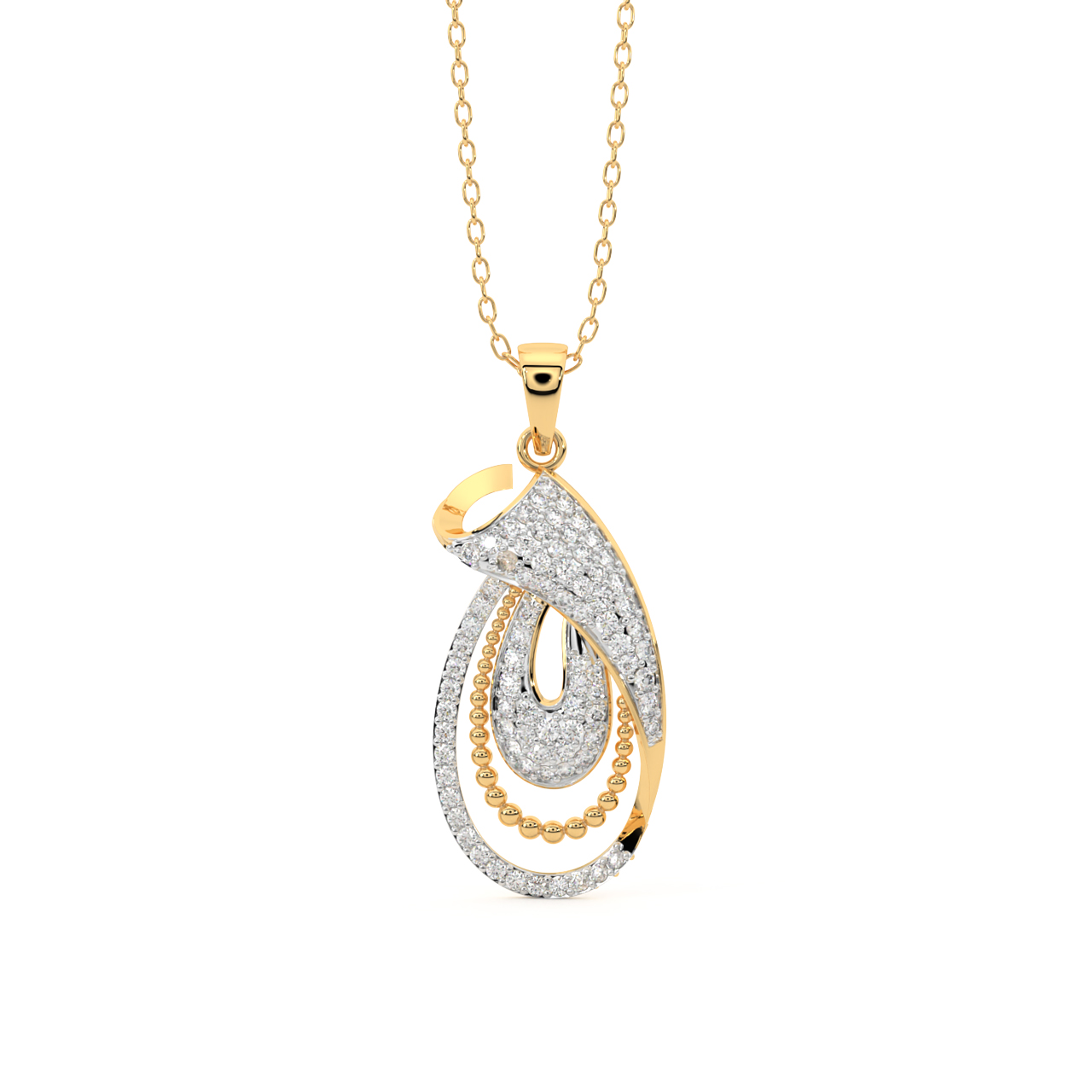 Stable Style Gold Diamond Pendant