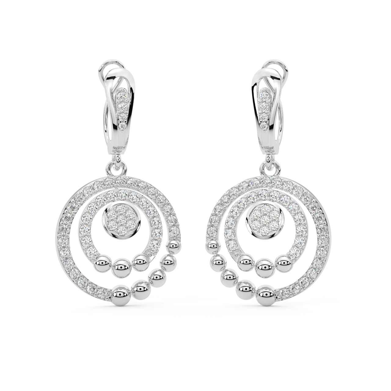 Mesh Globules Diamond Earrings