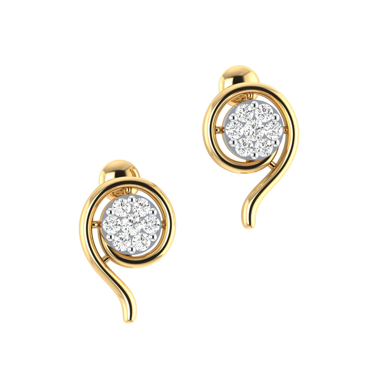 Hisano Round Diamond Stud Earrings