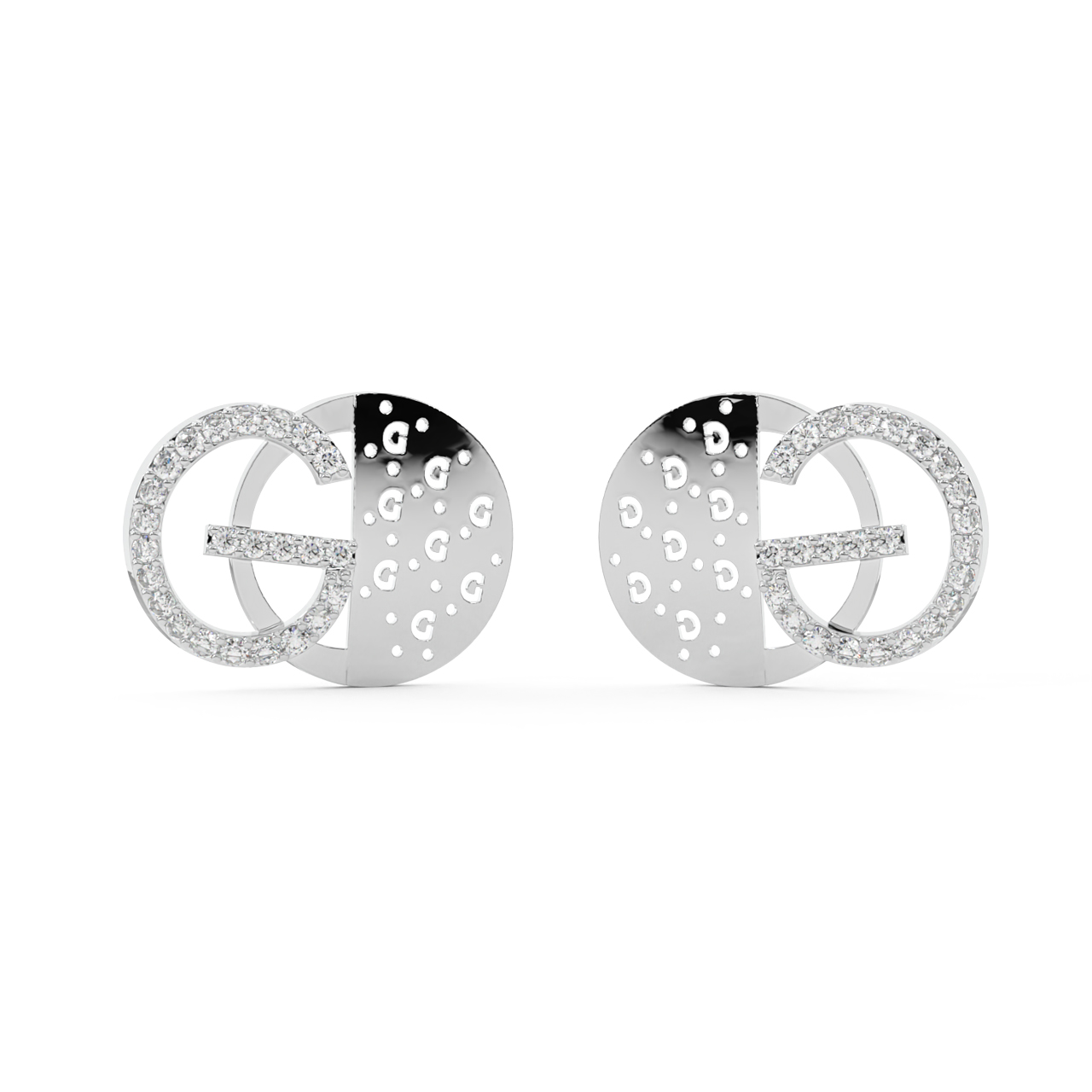 G Design Diamond Stud Earrings