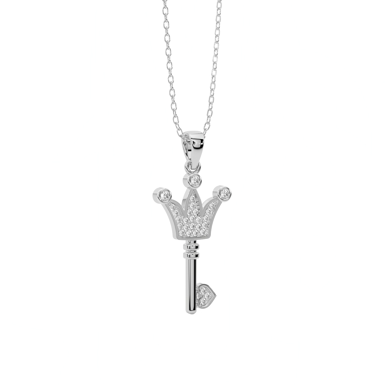 The Key Crown Diamond Pendant