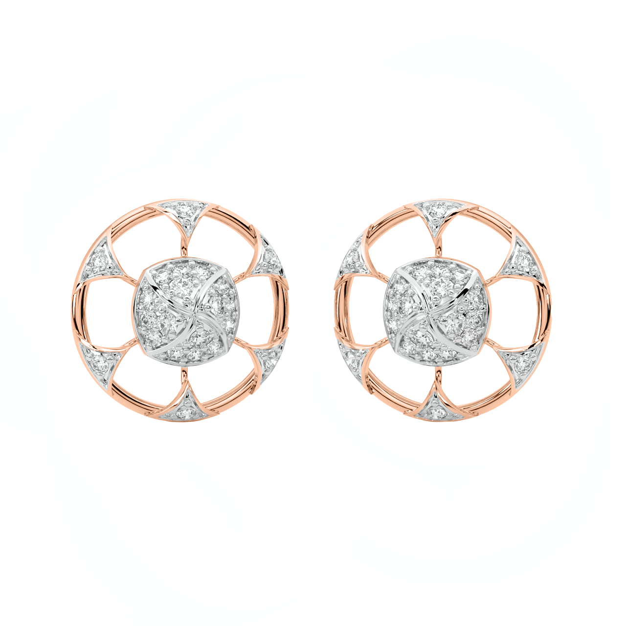 Nari Round Diamond Stud Earrings