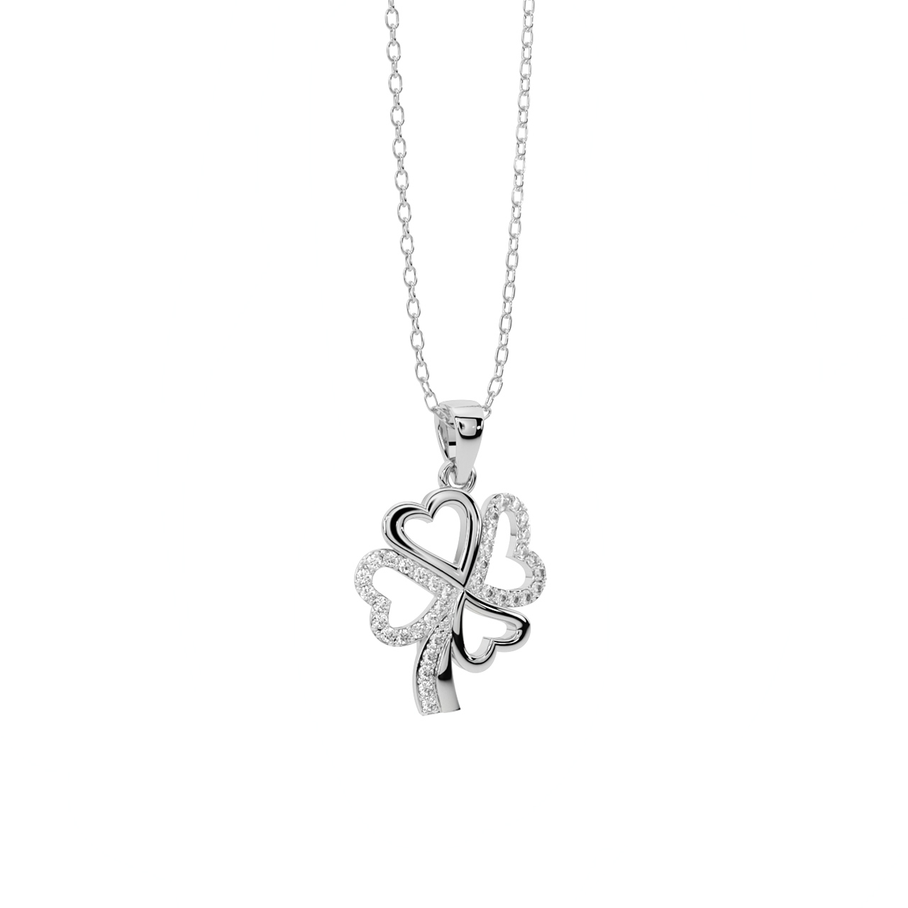 Flower Heart Diamond Pendant