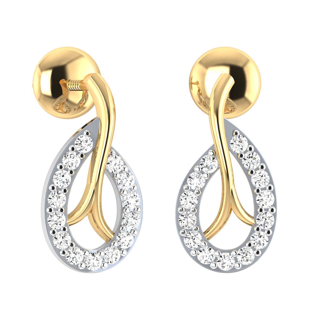 Mabel Round Diamond Stud Earrings