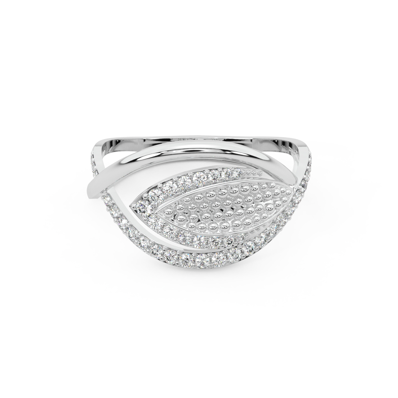 Three Layer Leave Diamond Ring