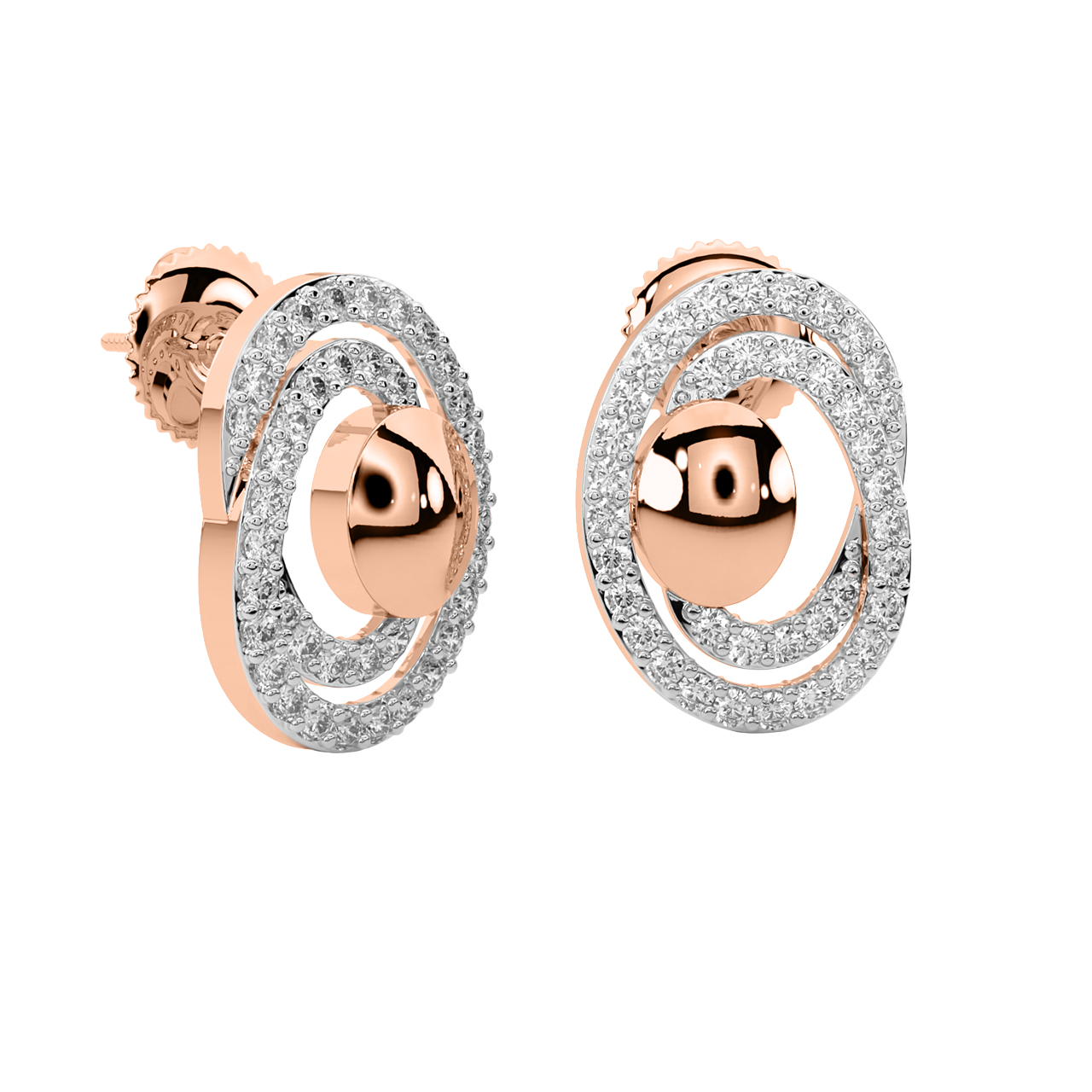 Gwen Round Diamond Stud Earrings