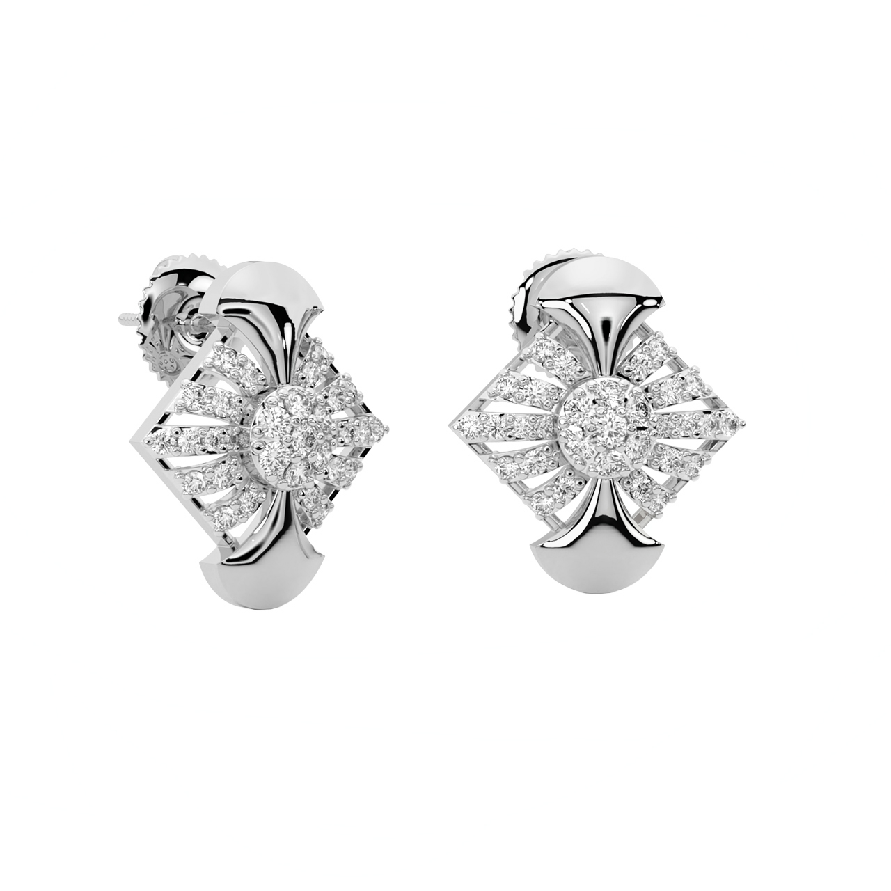 atjewls .925 Sterling Silver Heart Cut White Diamond Solitaire Stud Ea –  atjewels.in