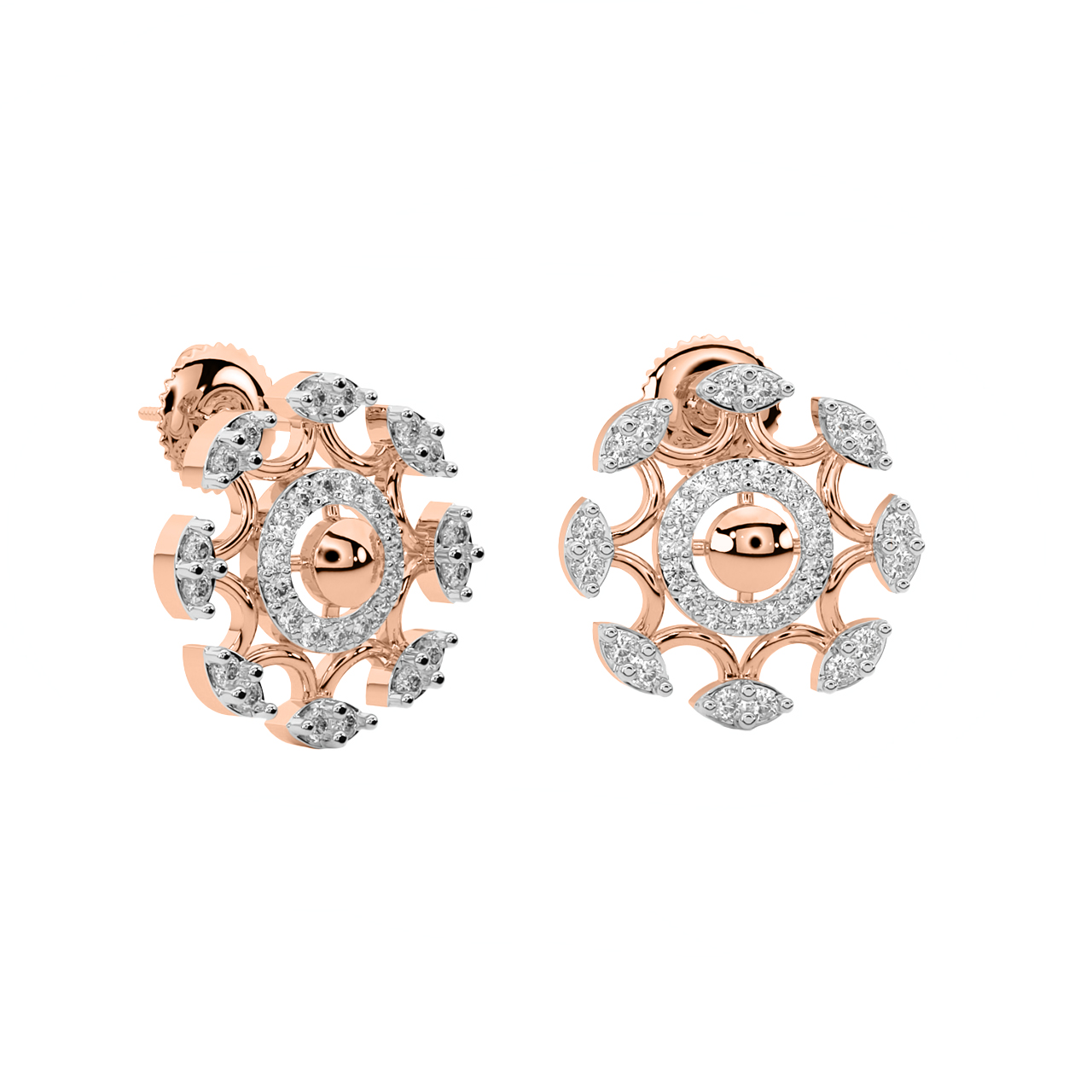 Keary Round Diamond Stud Earrings