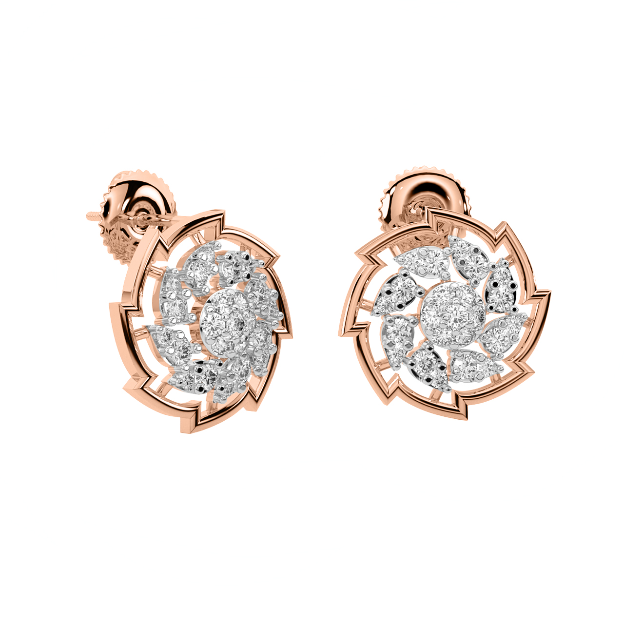 Oran Round Diamond Stud Earrings