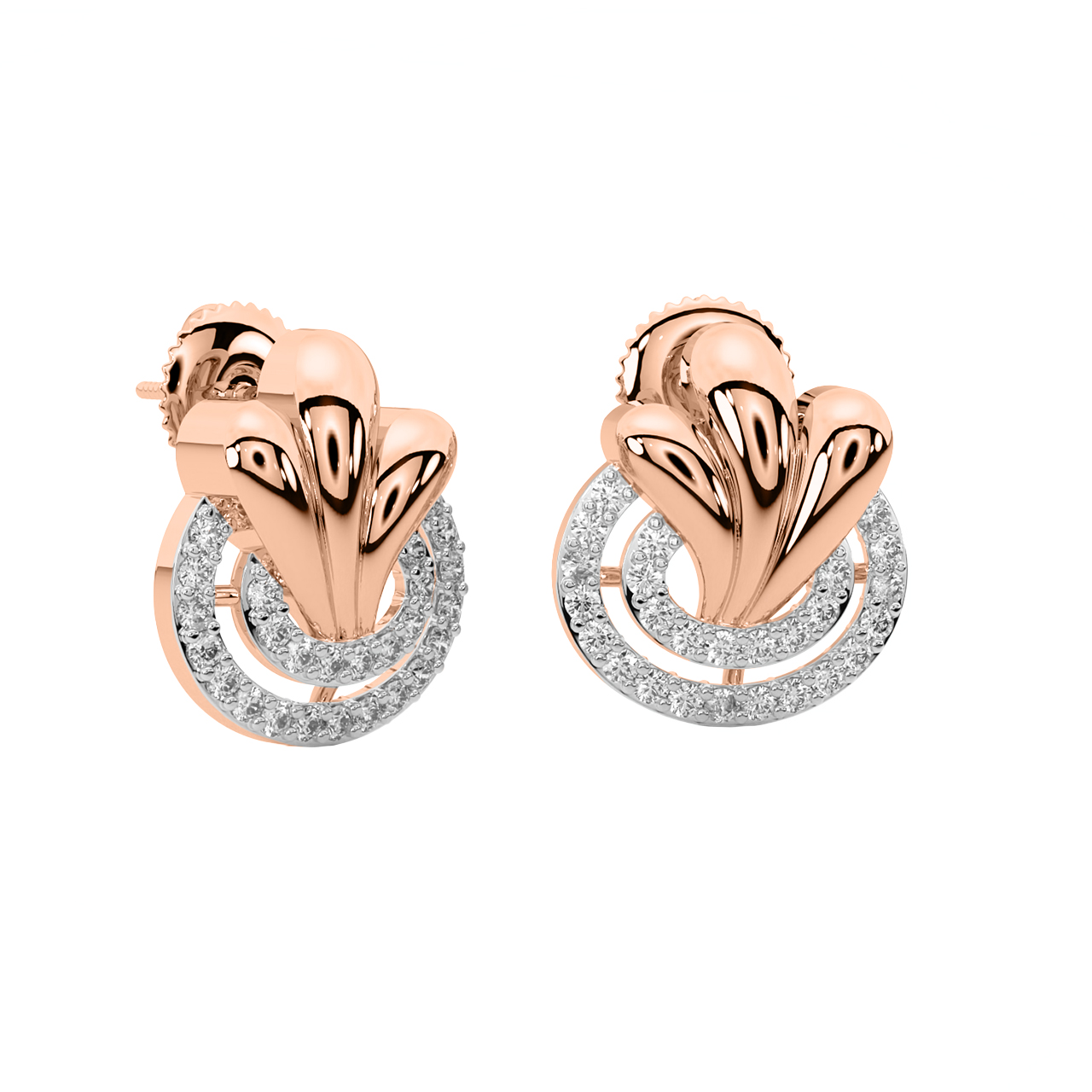 Nisien Round Diamond Stud Earrings