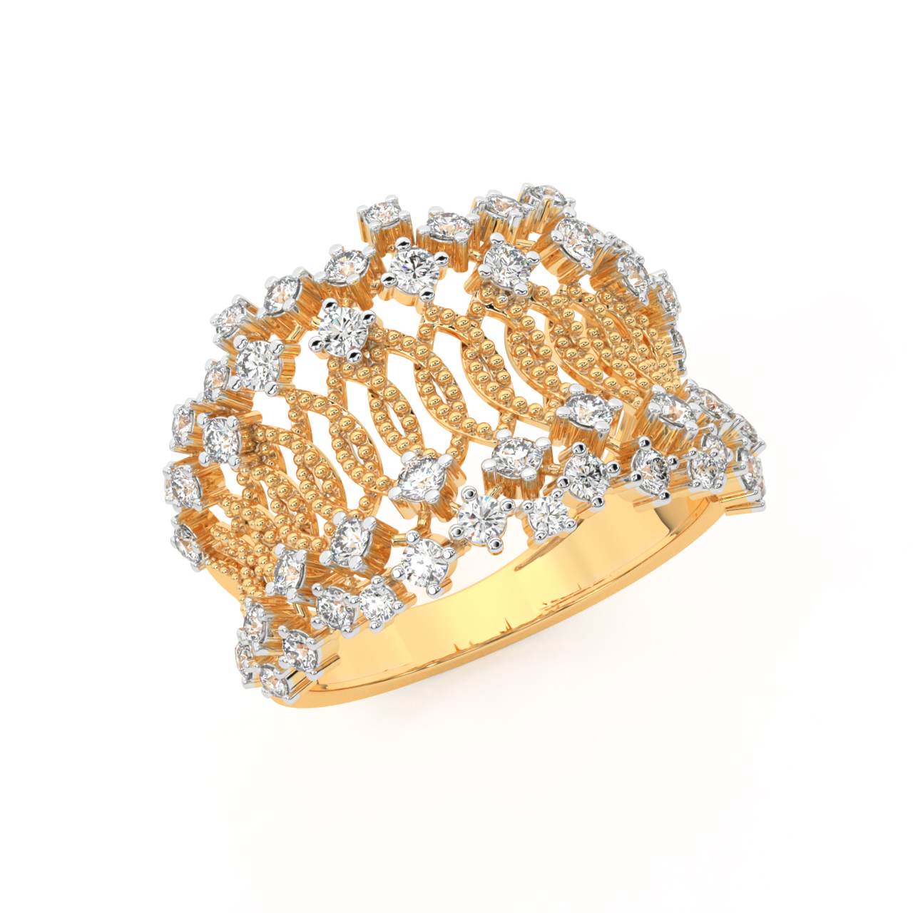 Chic Design with Diamond Sparkling Design Gold Plated Ring for Ladies -  Style LRG-144 – Soni Fashion®