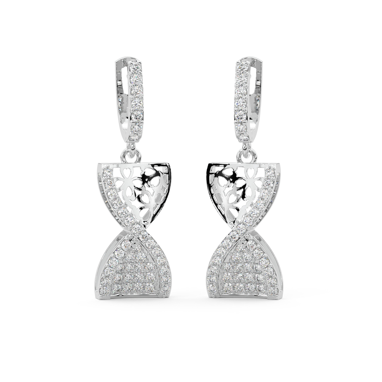 Hour Glass Diamond Earrings