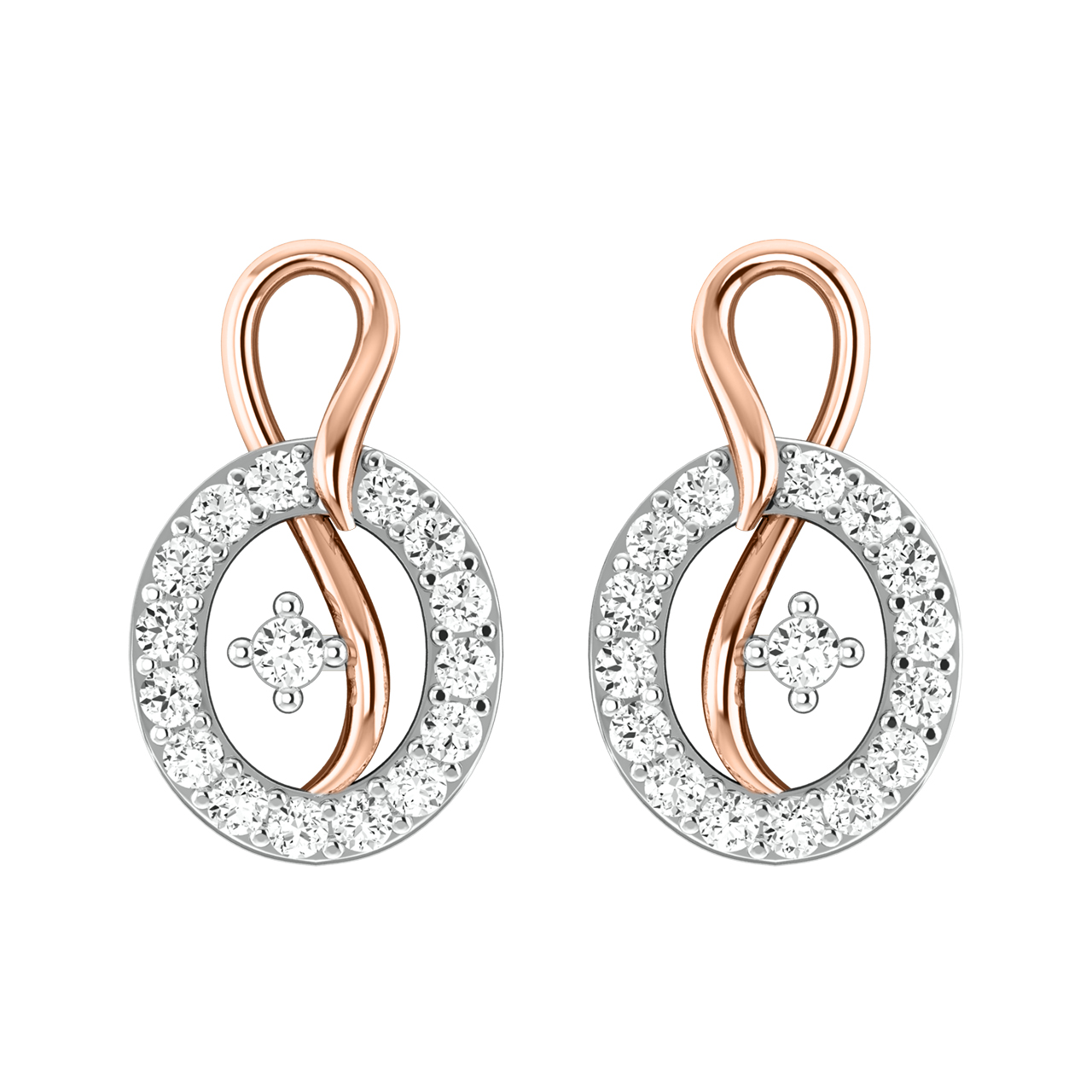 Ainsley Round Diamond Stud Earrings