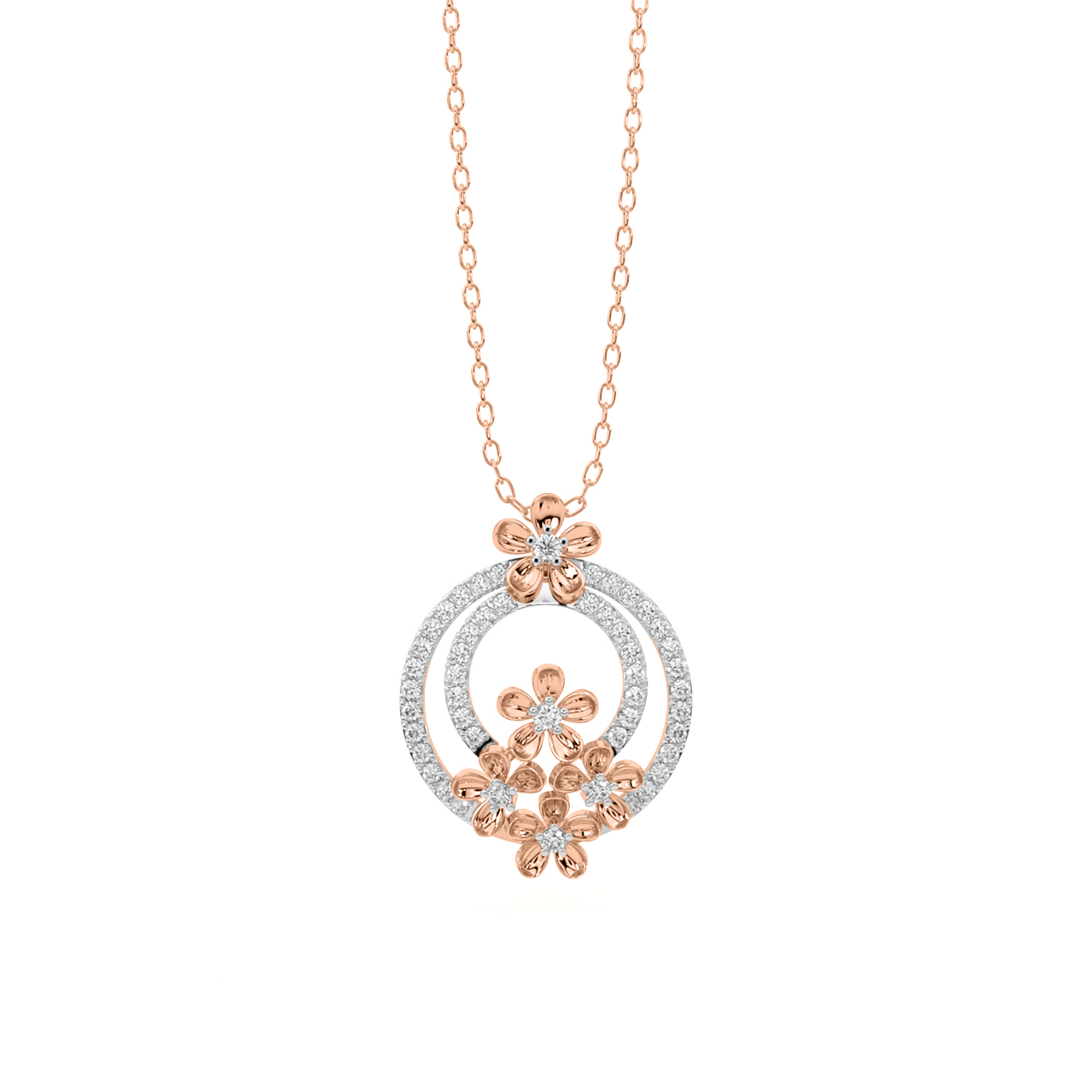 Charming Flower Diamond Pendant