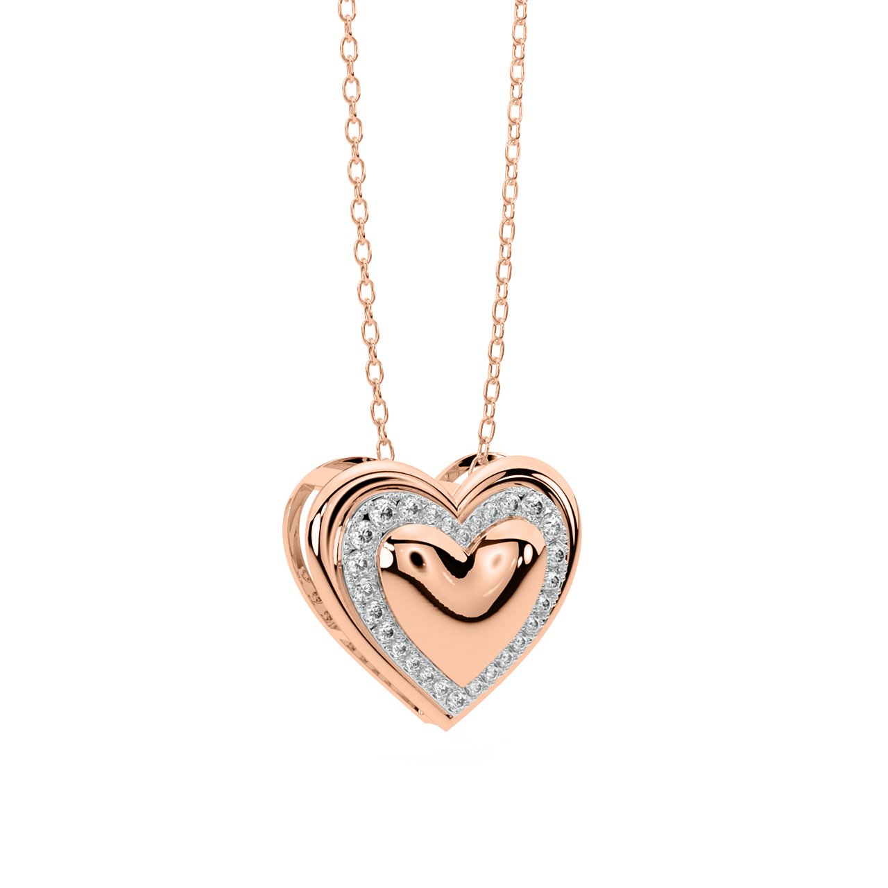 Gold Drizzle Drop Heart Pendant