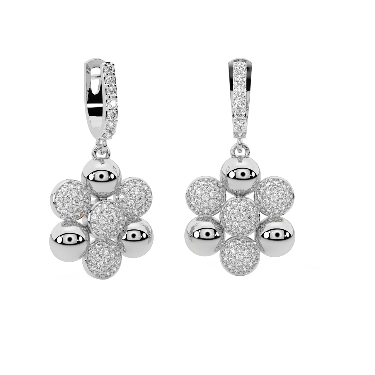 Dark Blossoms Diamond Earrings