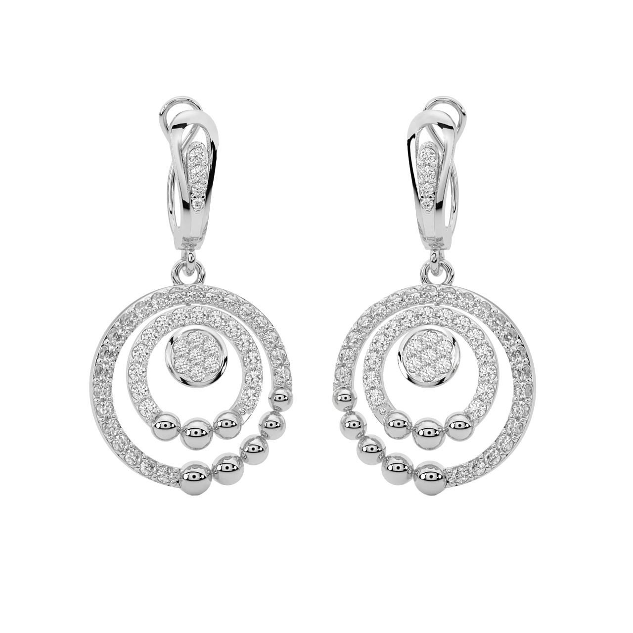 Mesh Globules Diamond Earrings