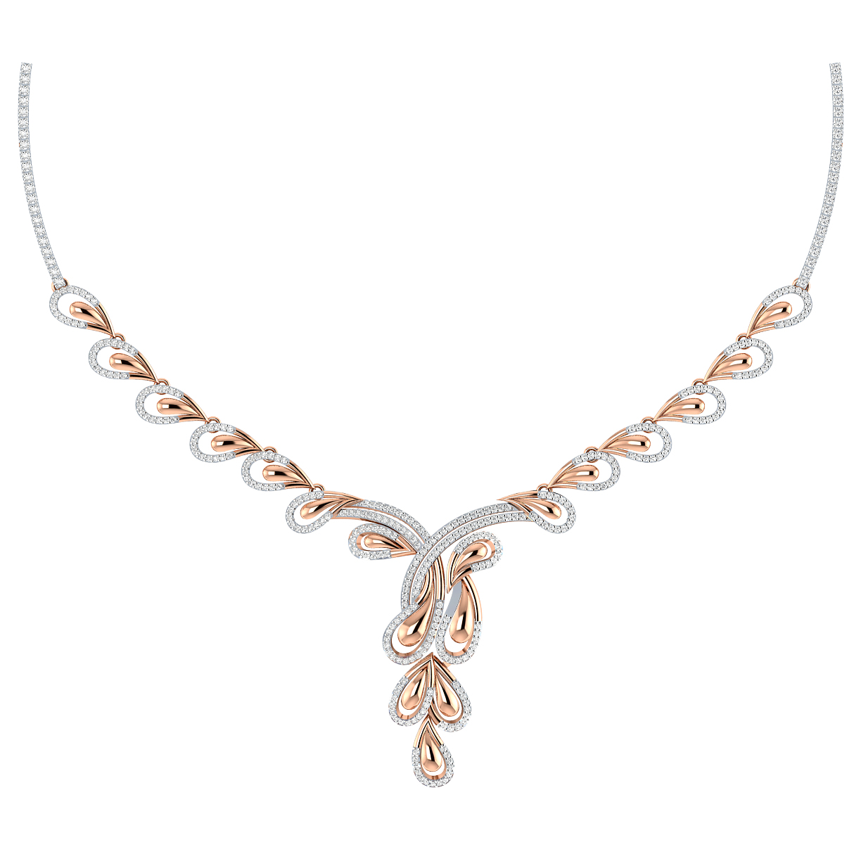 Rabiya Trickle Design Diamond Necklace