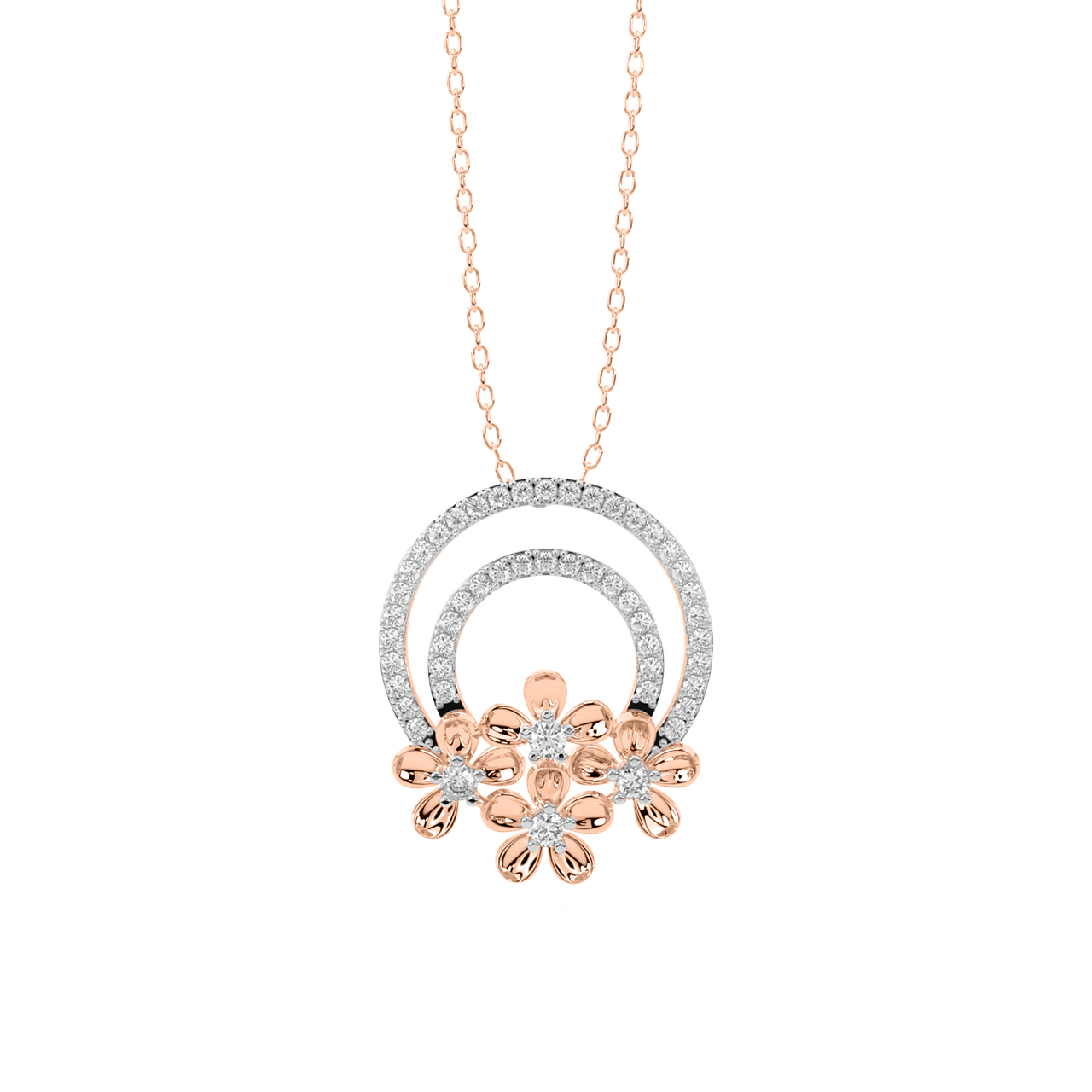 Blooming Flower Diamond Pendant