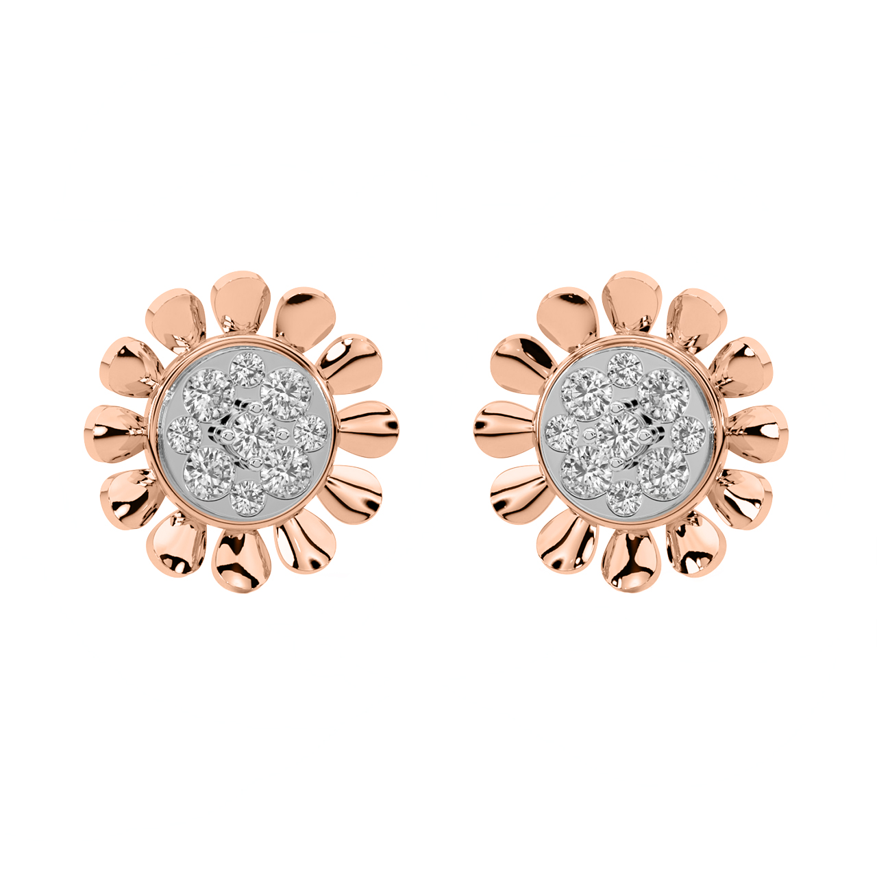 Shinning Flower Diamond Earrings