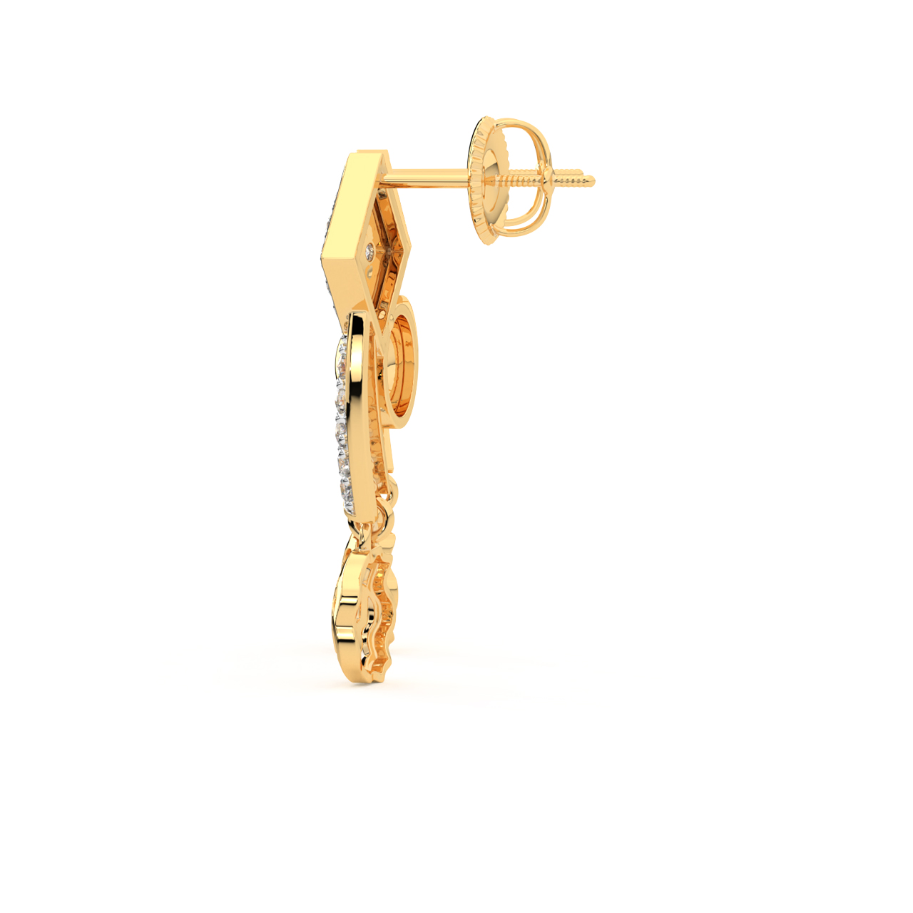 Spirals N Vines Gold Diamond Earrings