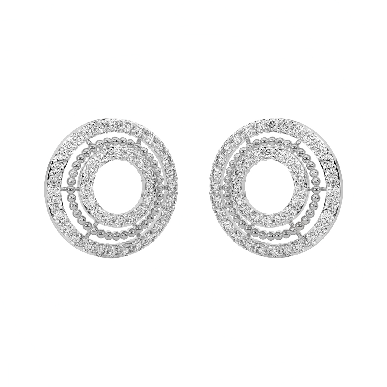 Whirl Design Diamond Earrings