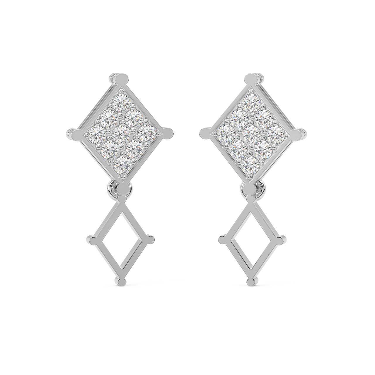 Hanging Square Diamond Earrings