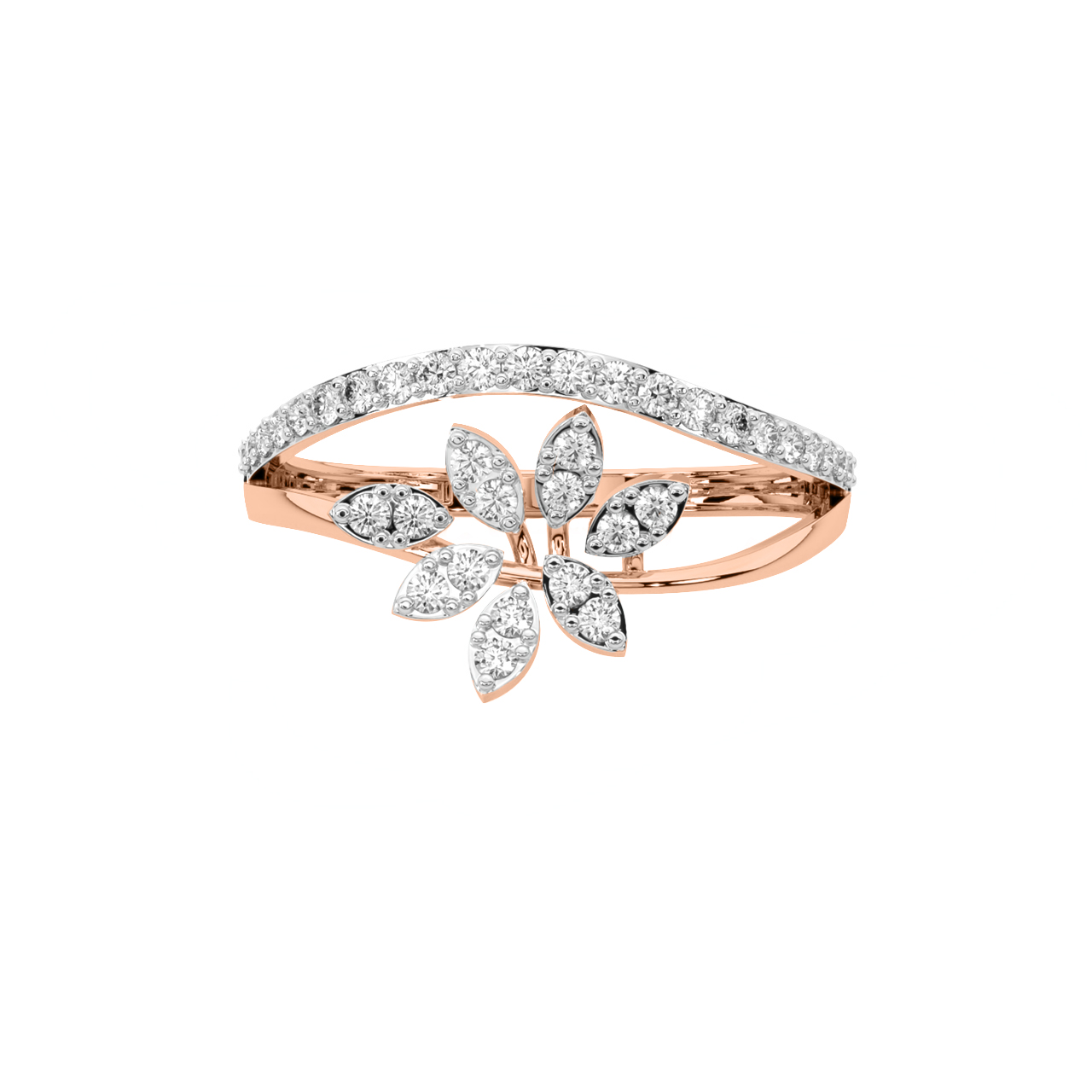 Diamond Shining Flower Ring