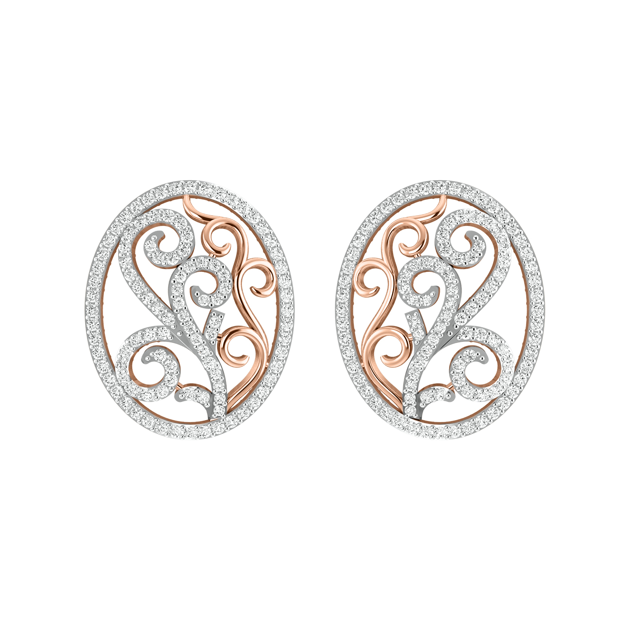 Evana Round Diamond Stud Earrings