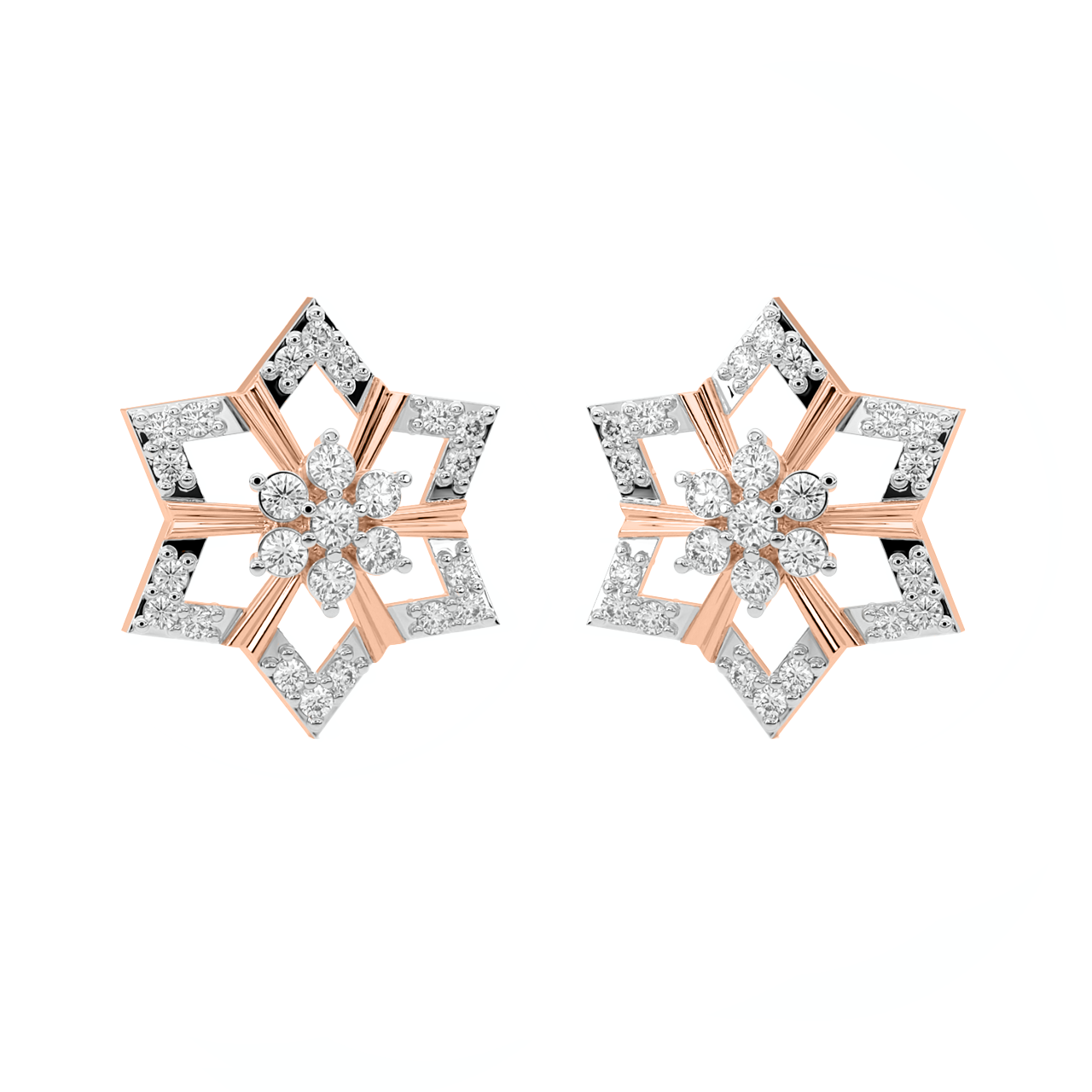 Midori Round Diamond Stud Earrings