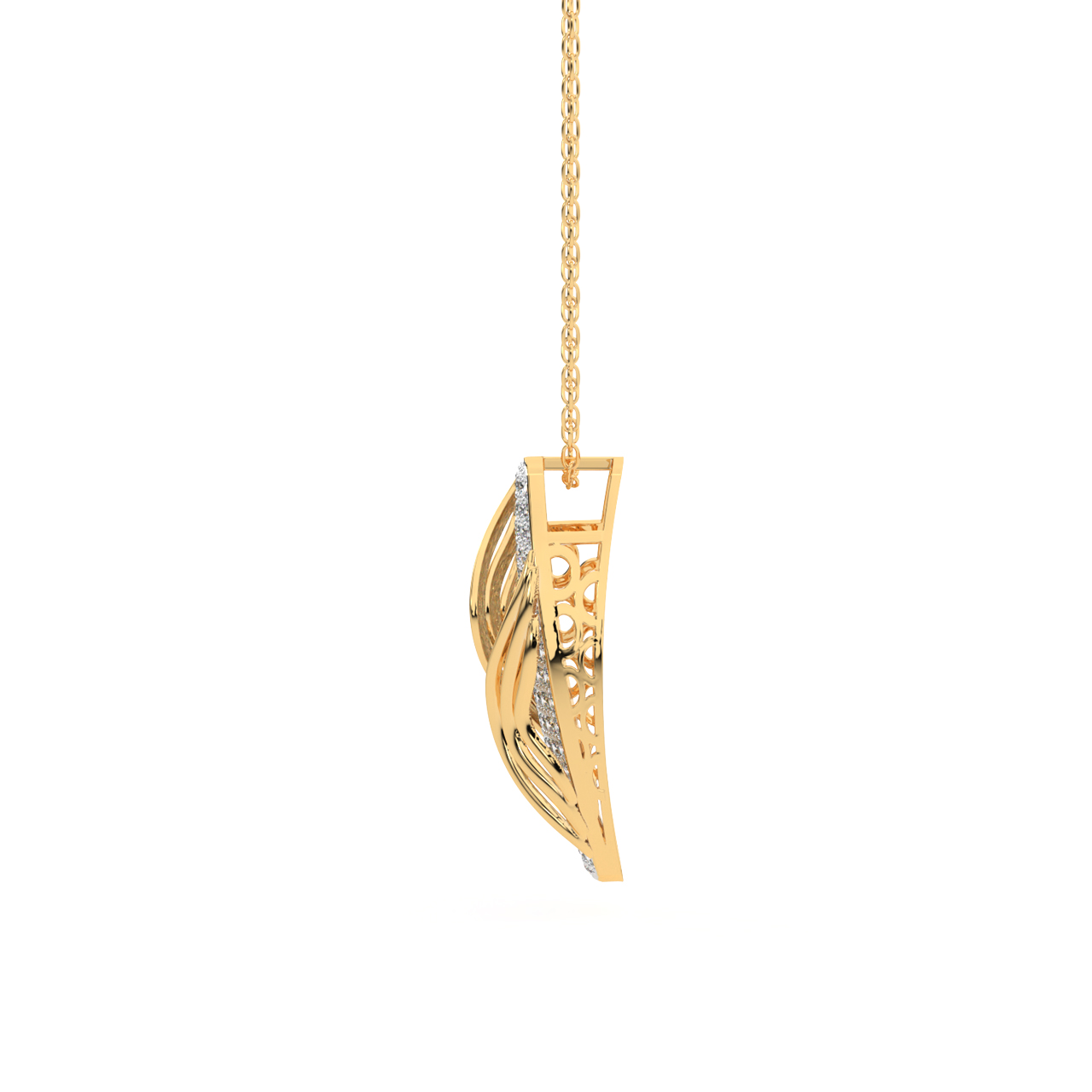 Stitch In Time Gold Diamond Pendant