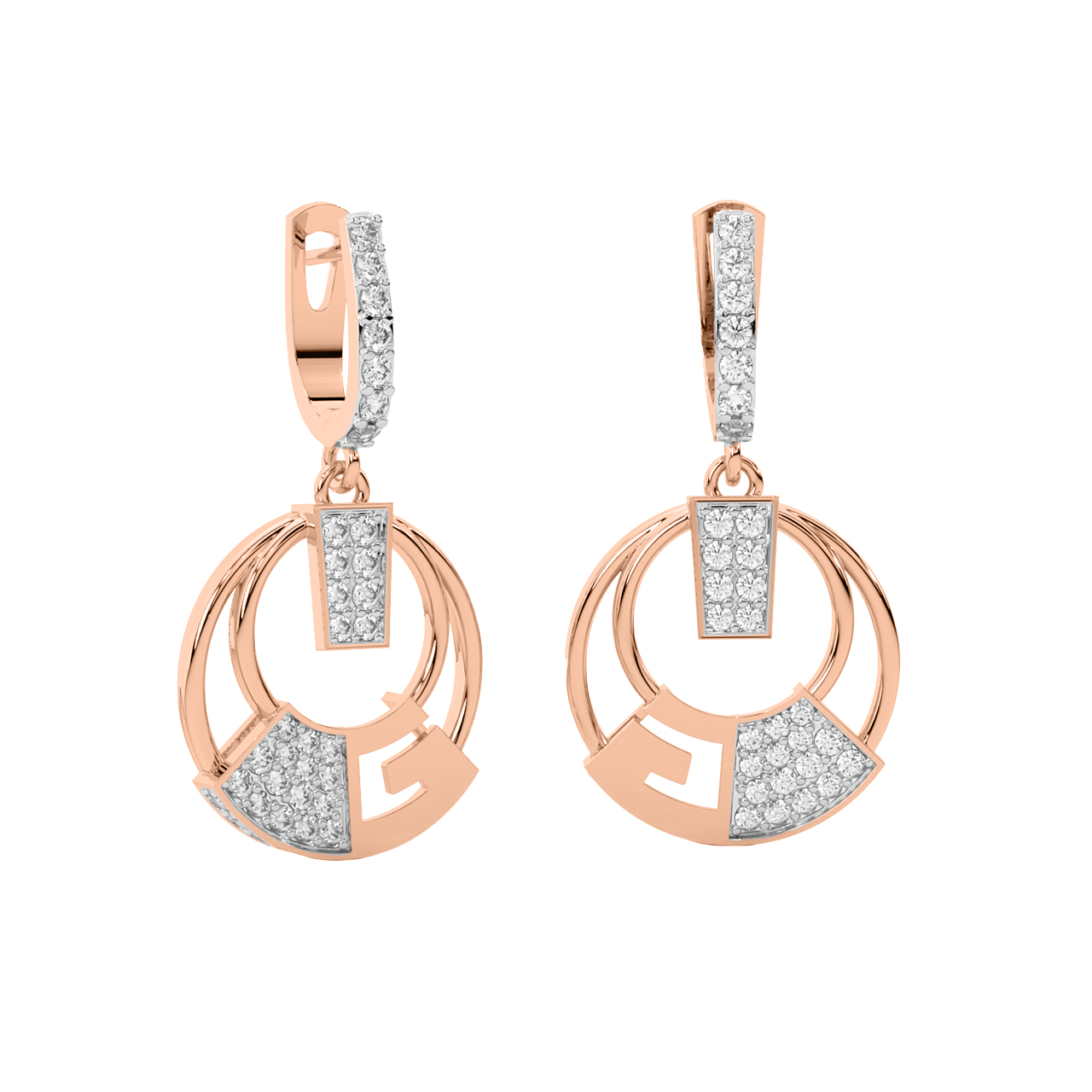 Golden Dome Diamond Earrings